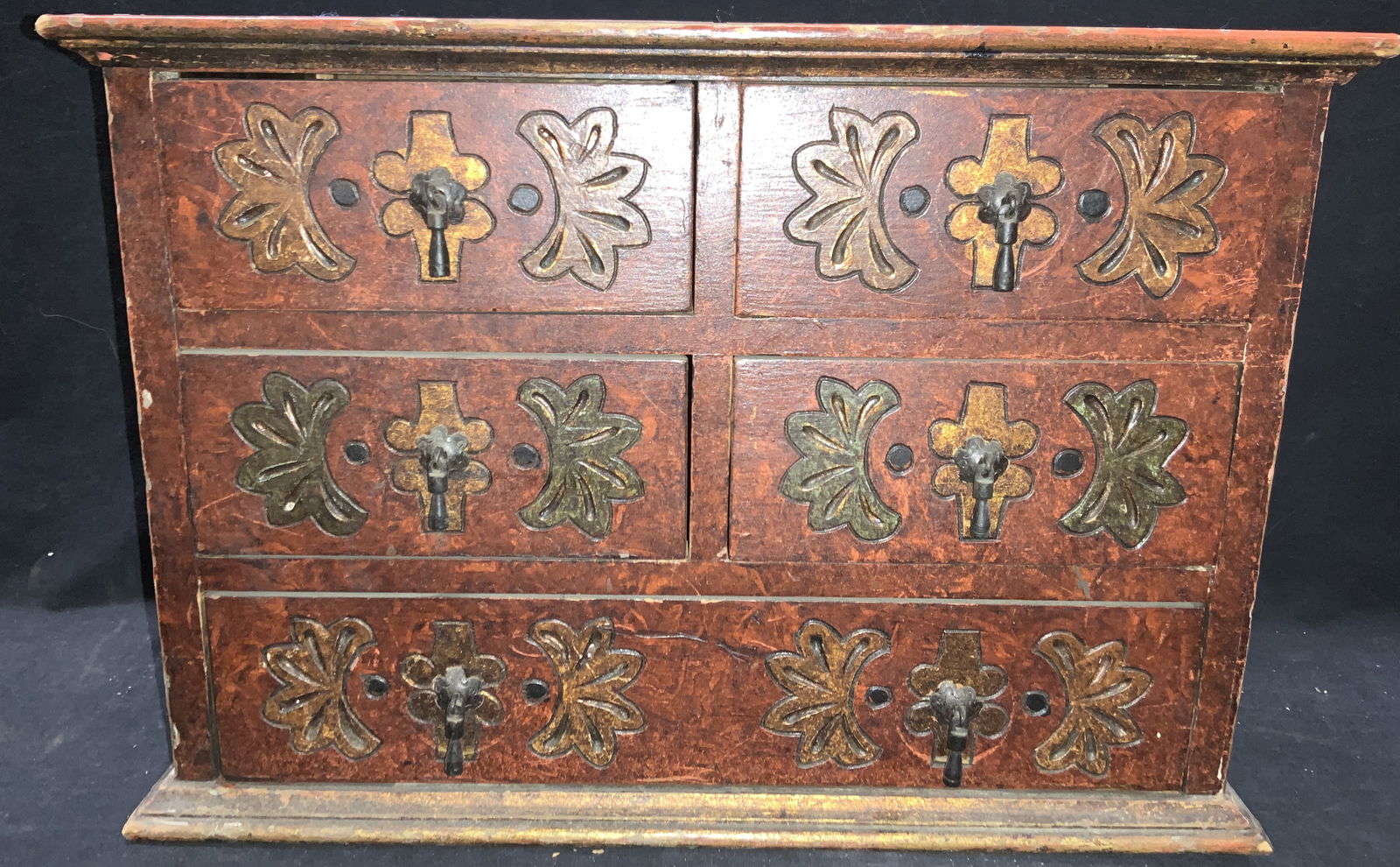 Carved & Painted Wooden Jewelry Box (1 of 12)