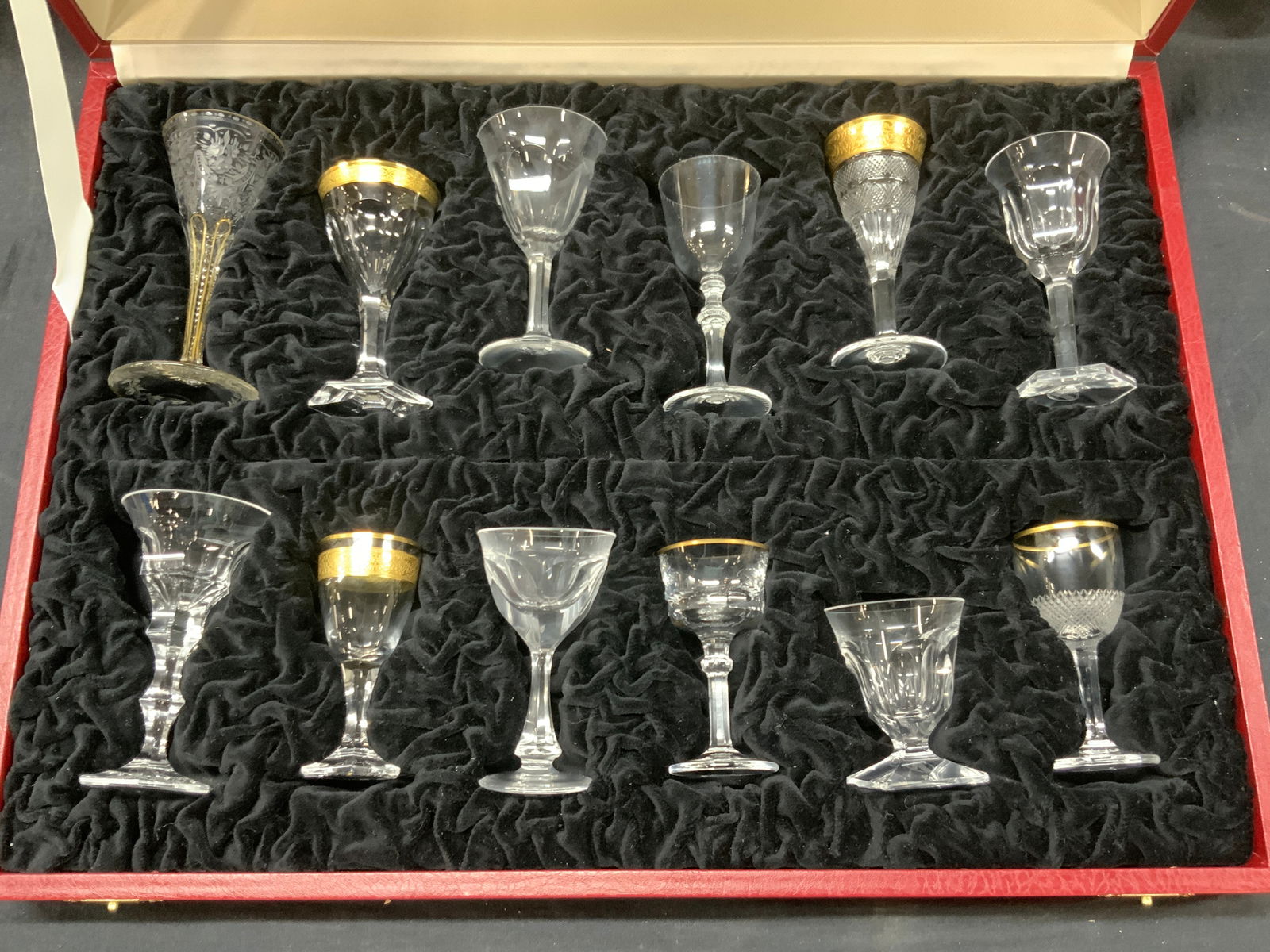 Moser 12 Crystal Gilt Stemware W Orig. Box (1 of 15)