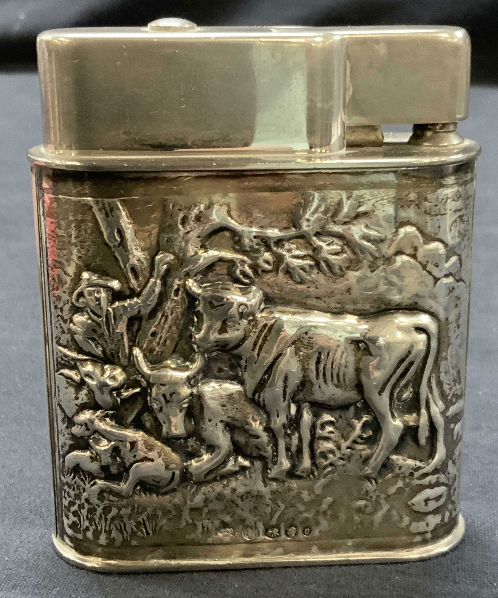 Vtg Stamped Sterling Silver Dutch Lighter W Cows (1 of 7)