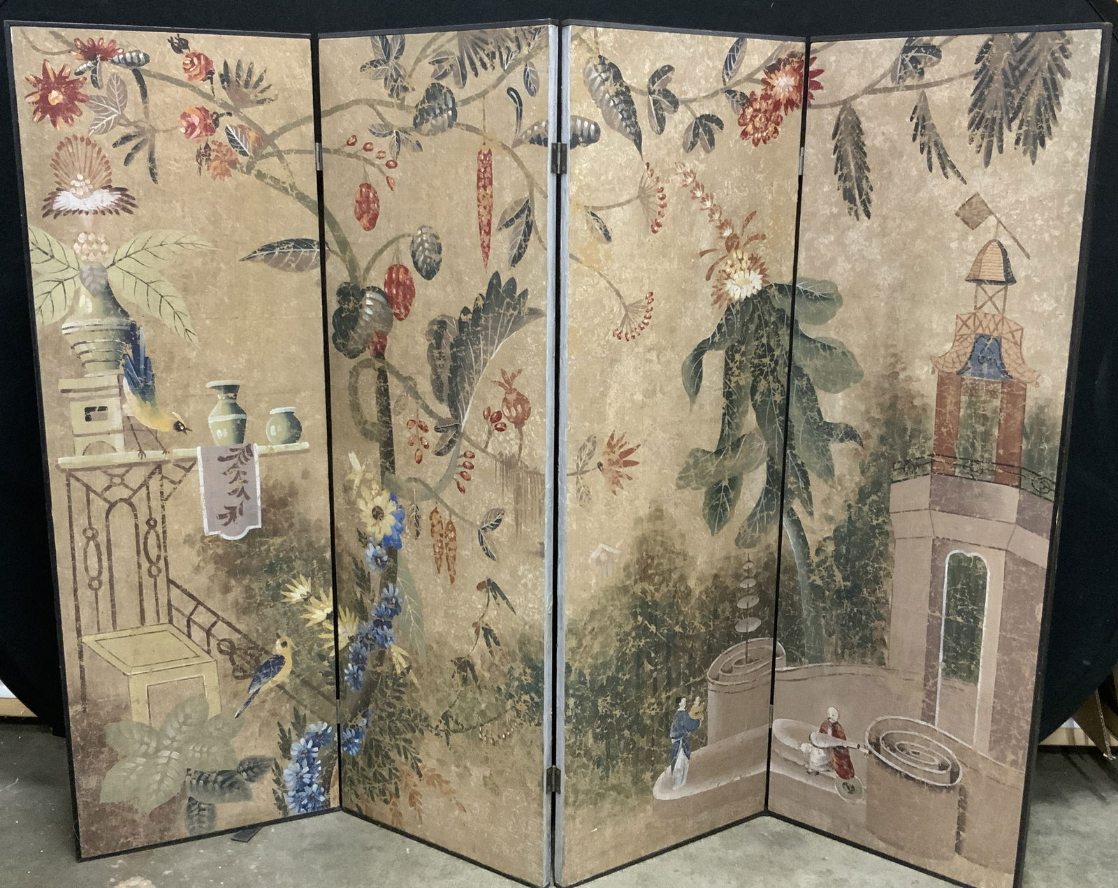 Vintage Hand Painted Asian Wooden Room Divider (1 of 11)