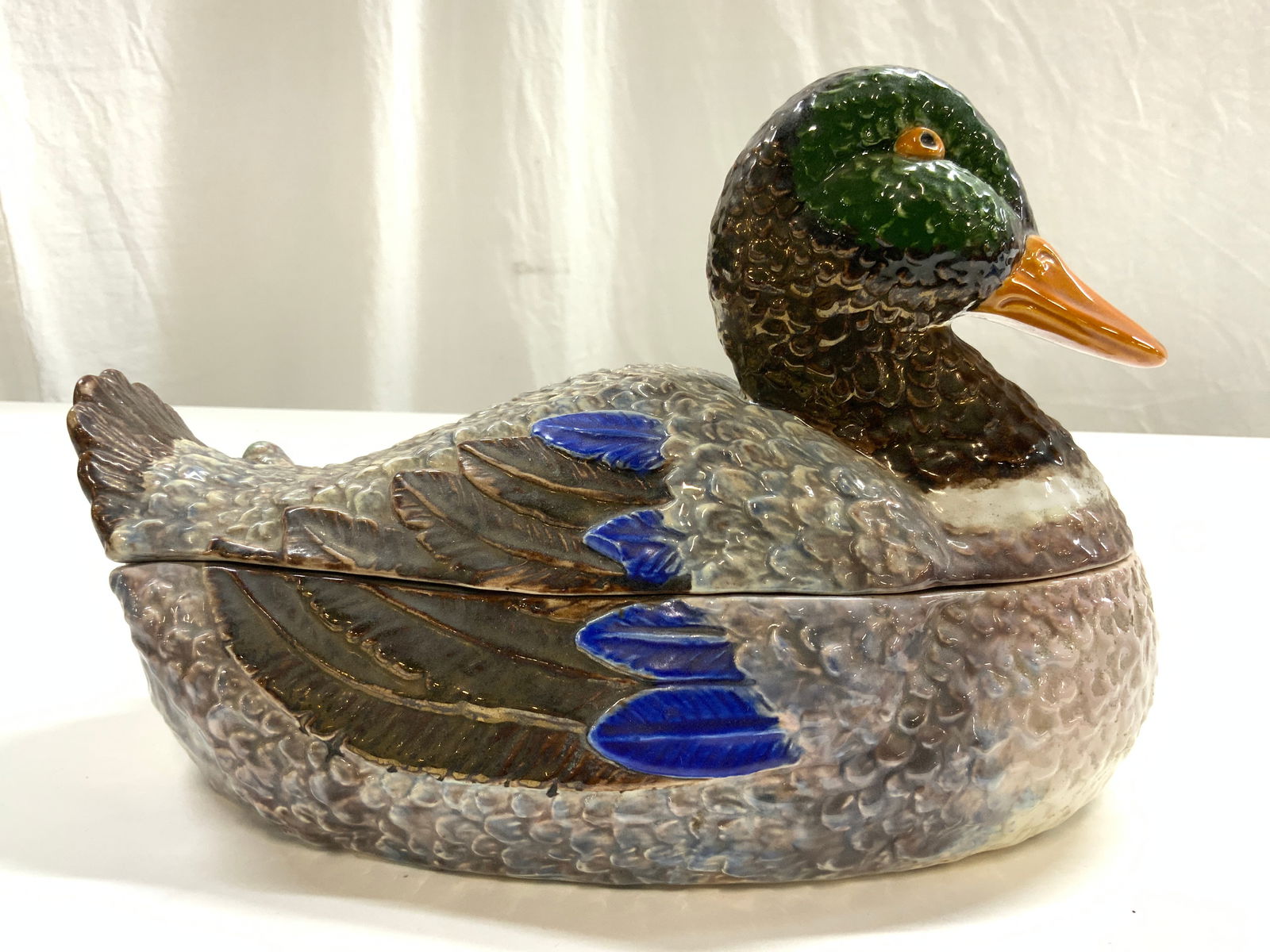BORDALLO PINHEIRO Vtg Mallard Soup Tureen & Ladle (1 of 10)