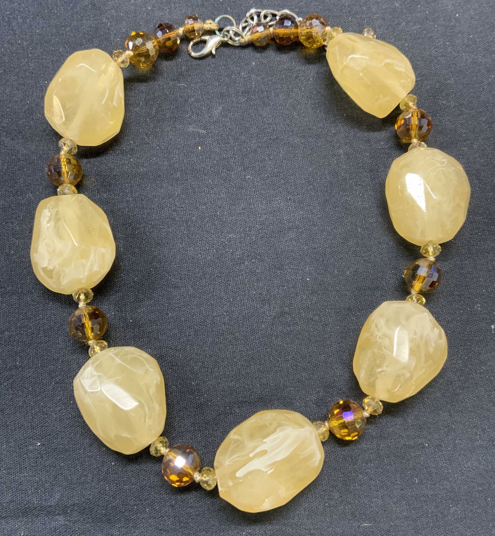 Vintage Yellow Crystal & Lucite Statement Necklace (1 of 6)