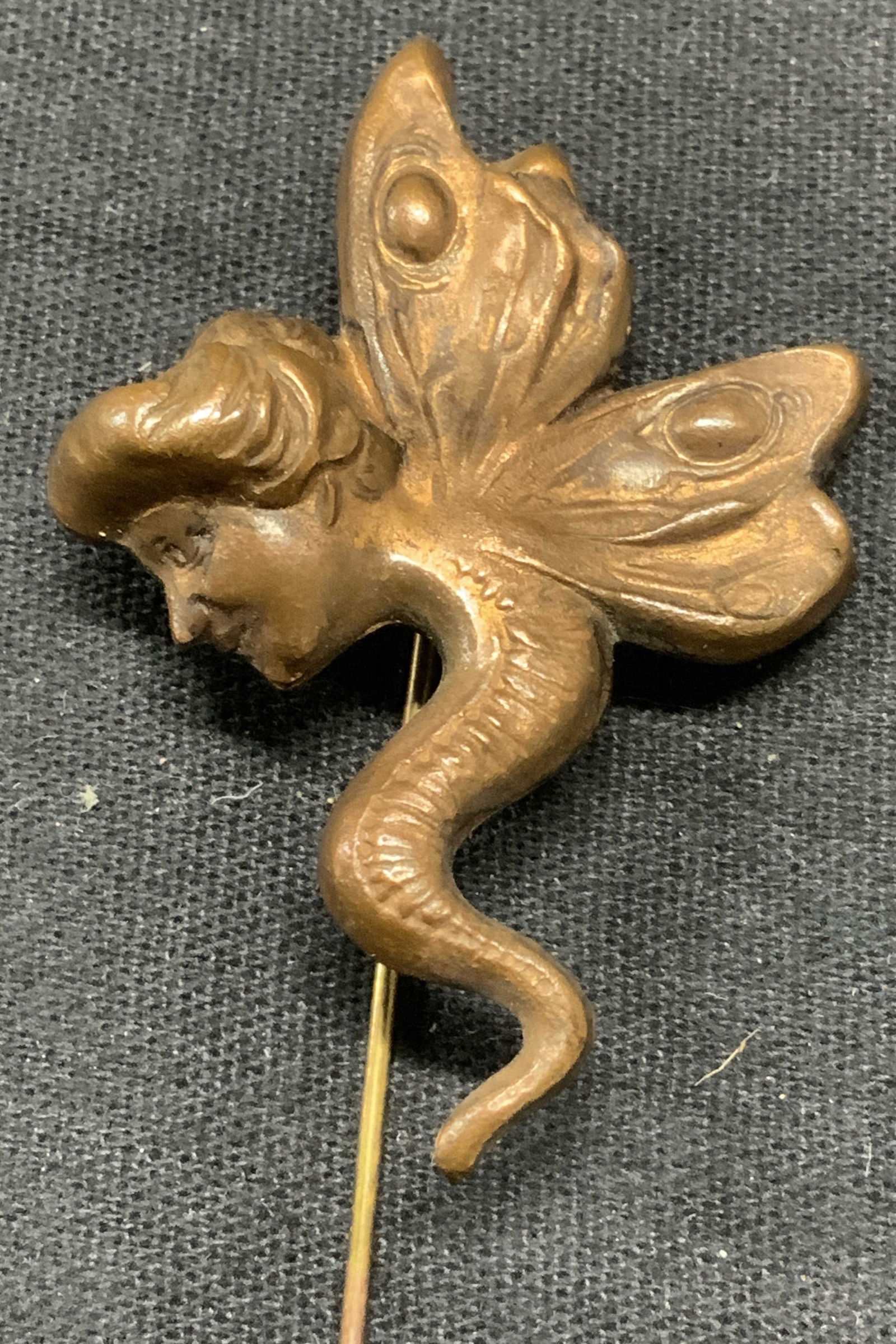 Vintage Copper Art Nouveau Figural Stick Pin (1 of 6)