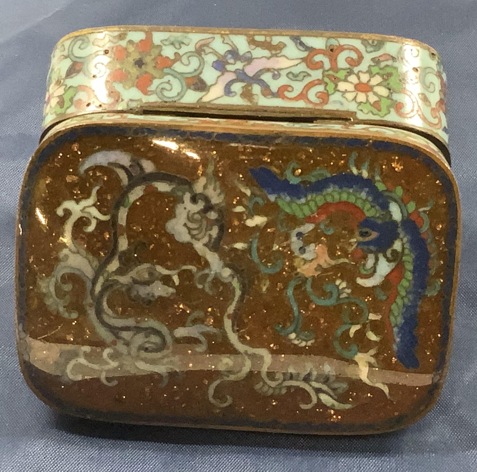 Asian Dragon / Phoenix Enamel Cloisonne Box (1 of 9)
