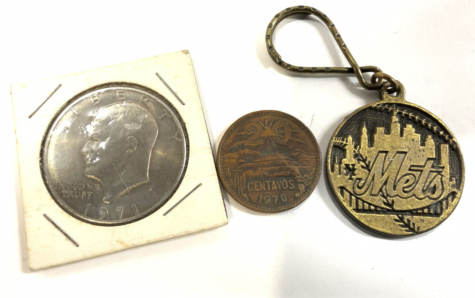 3 Collectibles, 1971 Silver Dollar 1970 Mex Coin + (1 of 7)