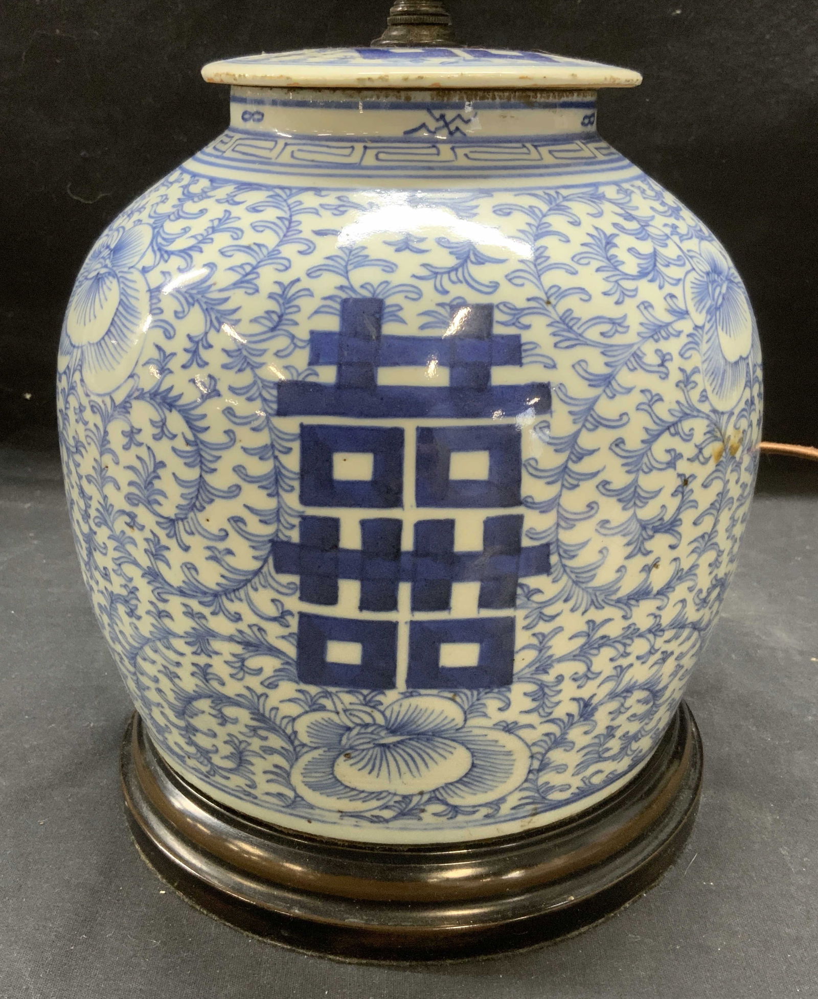 Antique Chinese Porcelain Ginger Jar Lamp (1 of 10)