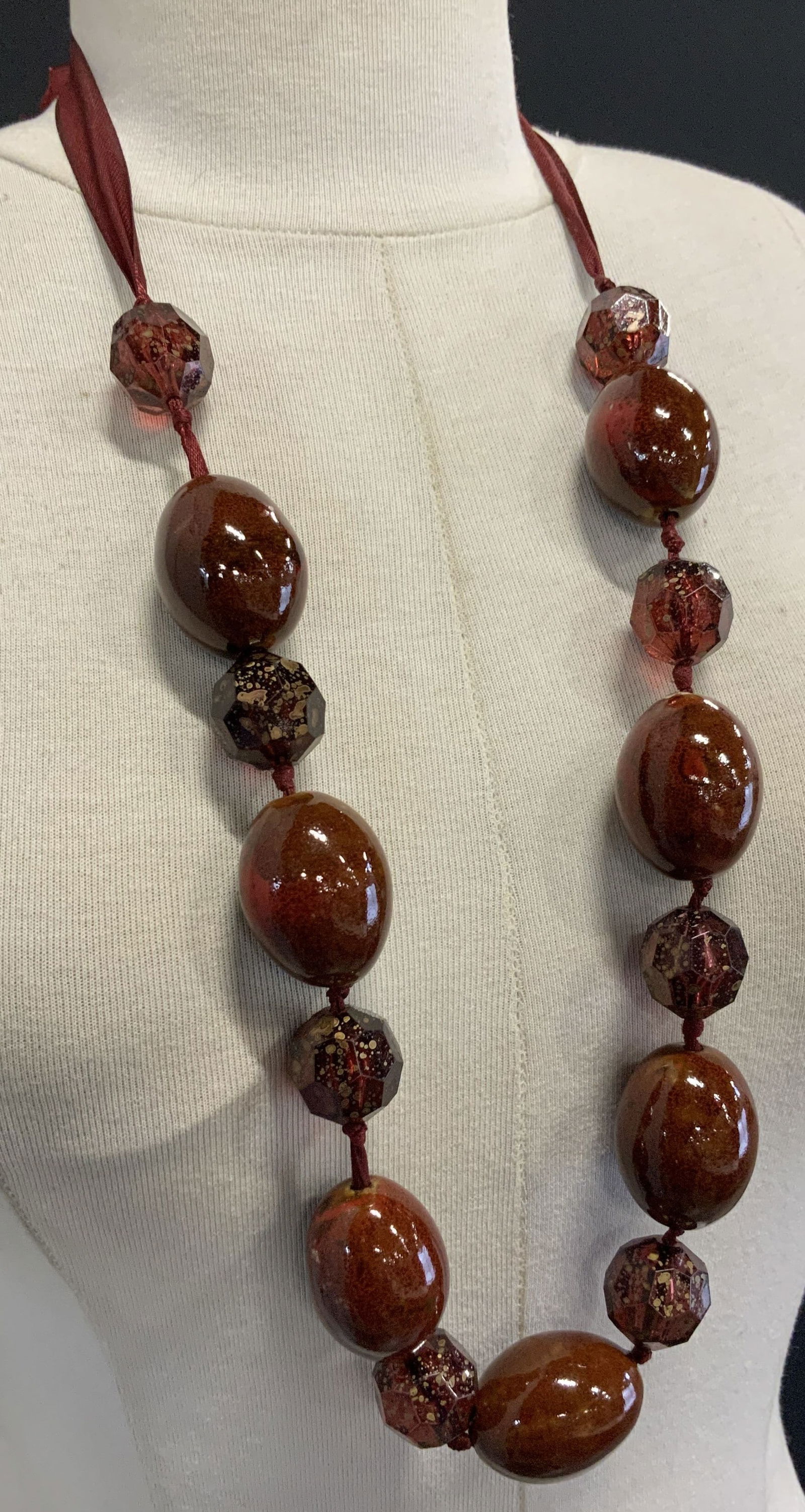 Chunky Ceramic Bead Handmade Necklace (1 of 6)