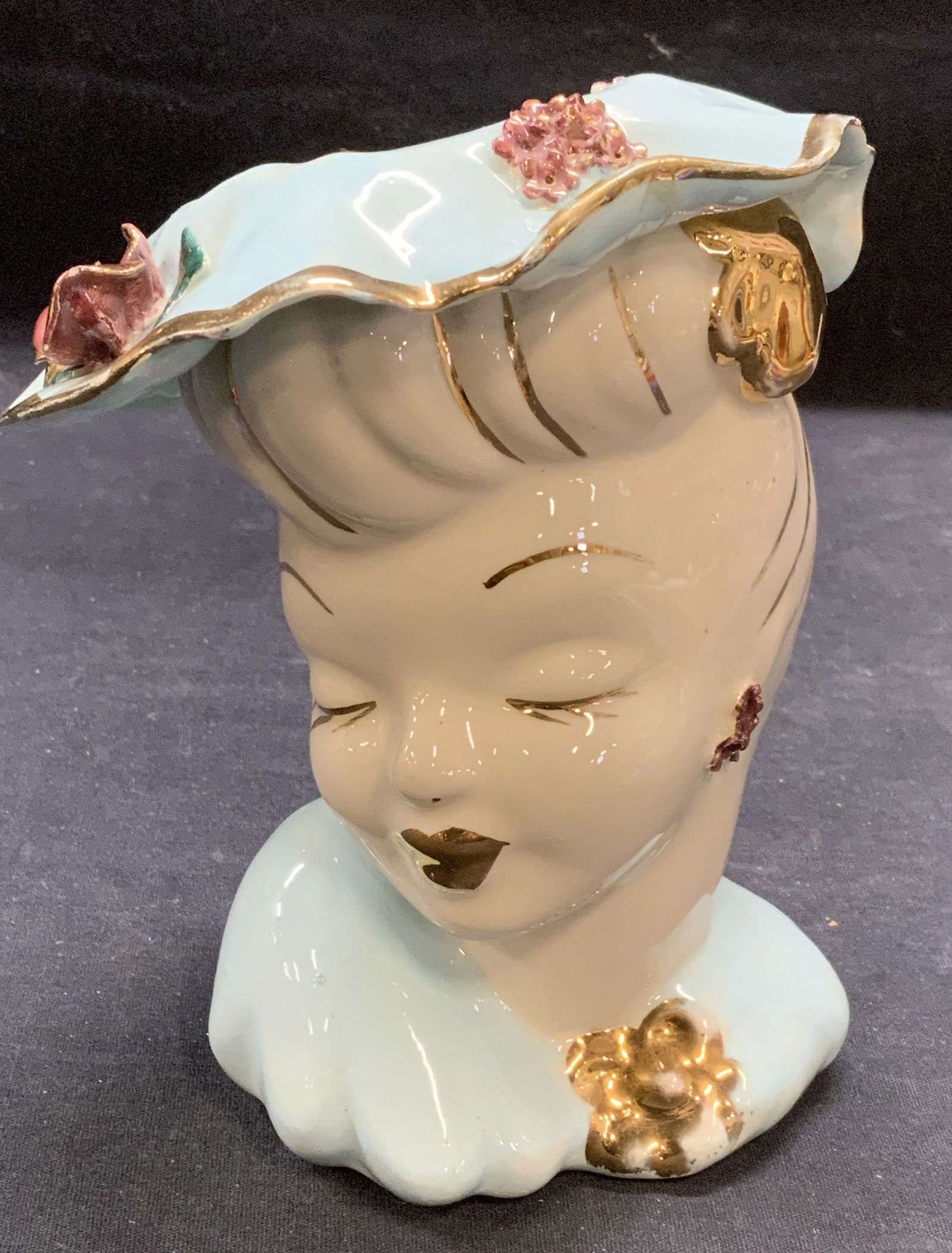 Vintage Mid Century Modern Ceramic Head Vase (1 of 7)