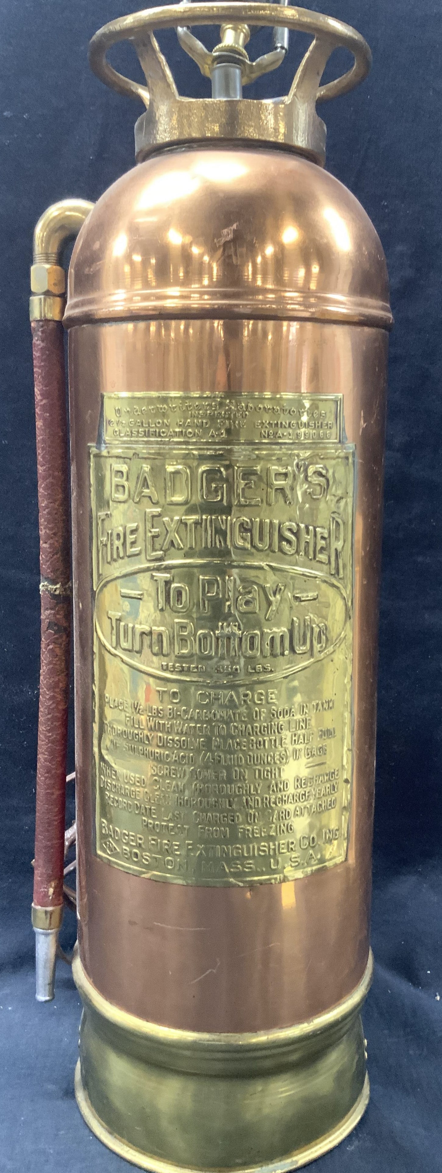 Antique Copper & Brass Fire Extinguisher Lamp 3ft (1 of 10)