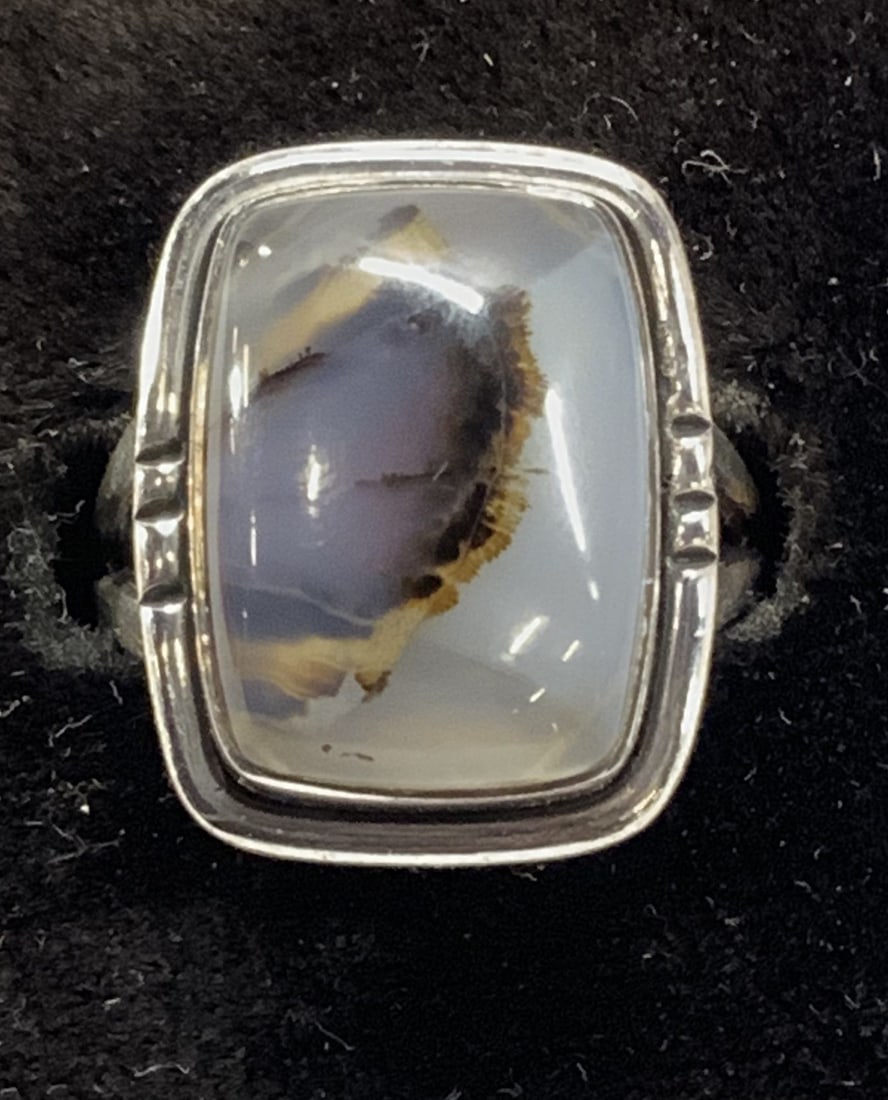 Hand Crafted Sterling Silver Agate Ring (1 of 6)