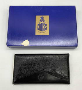 Mark Cross Black Leather Wallet, Italy NIB: Mark Cross black leather bifold wallet. 2 slip pocket to interior. Designer label embossed on leather. Made in Italy. New in box. Measures approx. 3.5 x 6.5 inches. Mark cross, mark cross wallet, mark