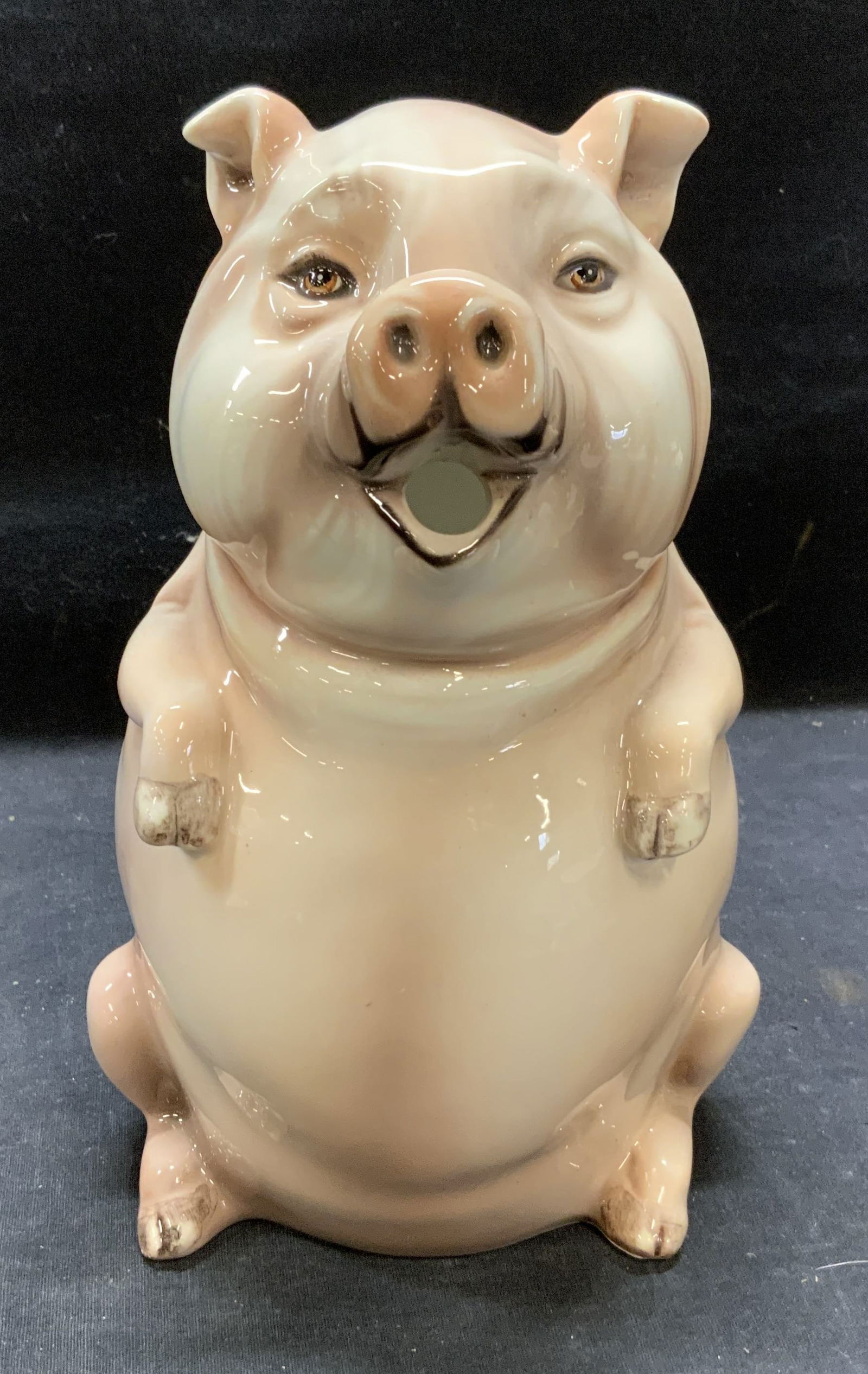 Vintage Ceramic Majolica Pig Pitcher, Italy (1 of 6)