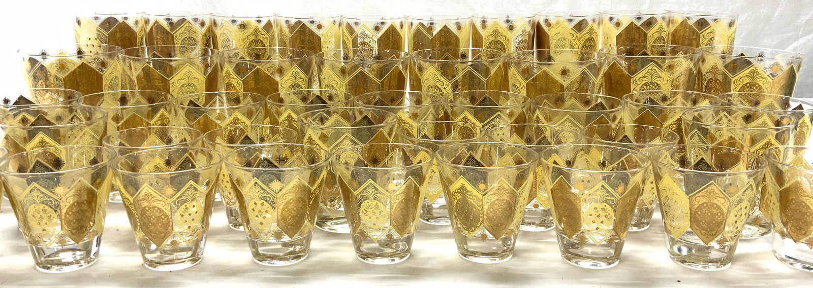 Mid Century CERA PINEAPPLE 22k GILT Glass Set 46 (1 of 7)