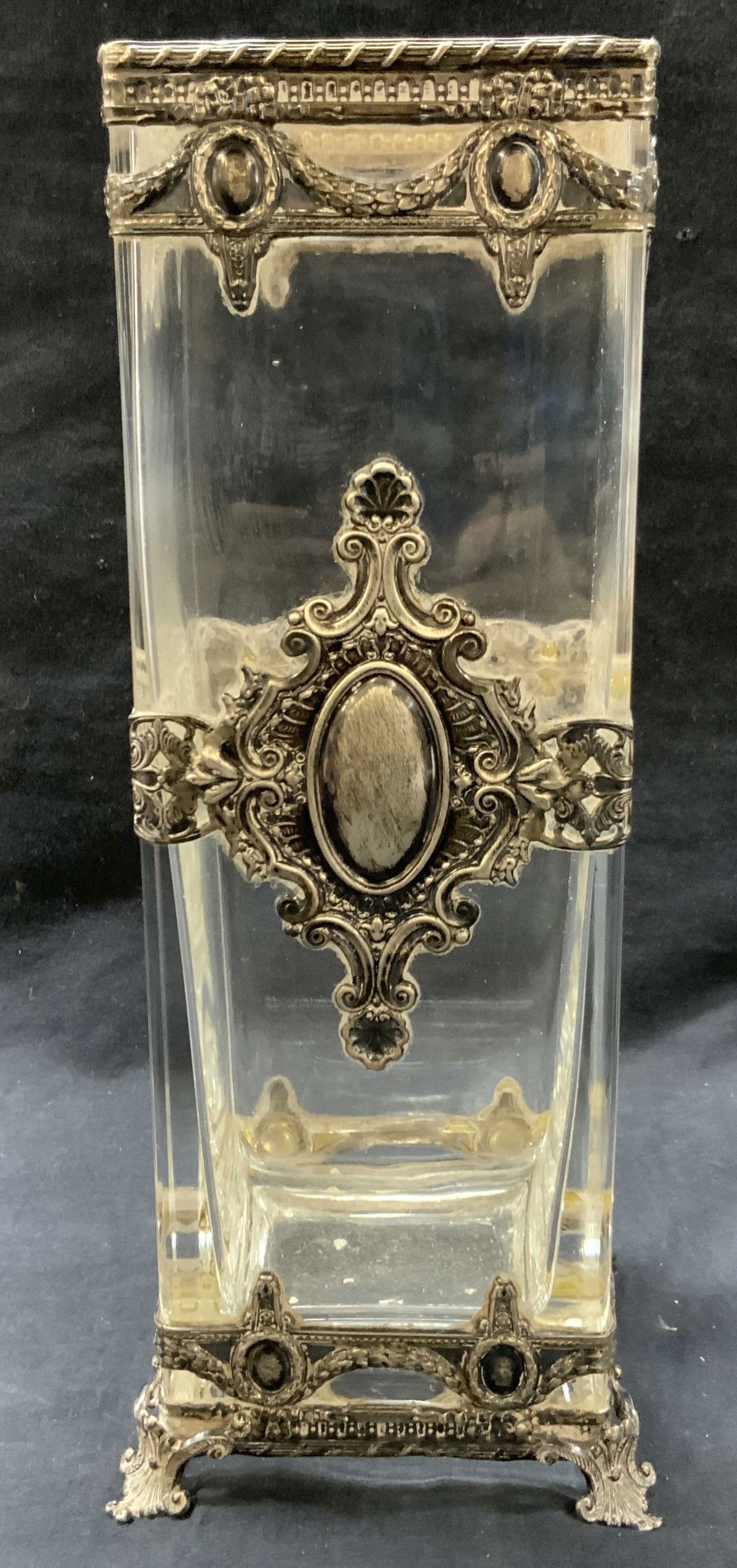 Sterling Overlaid Footed Crystal Vase (1 of 9)