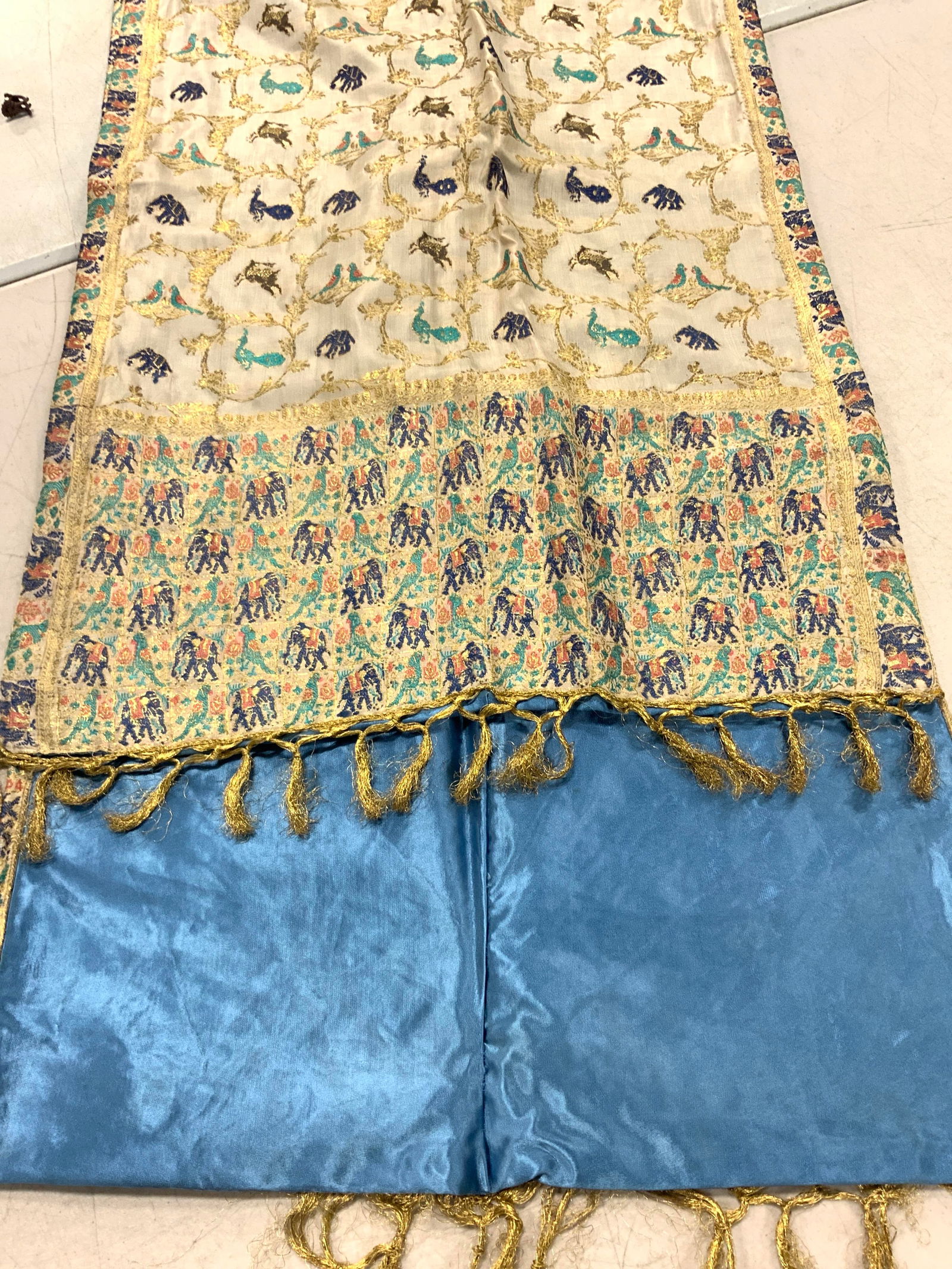 Vintage Asian Silk Bolster Pillow Cover w  Animals (1 of 8)