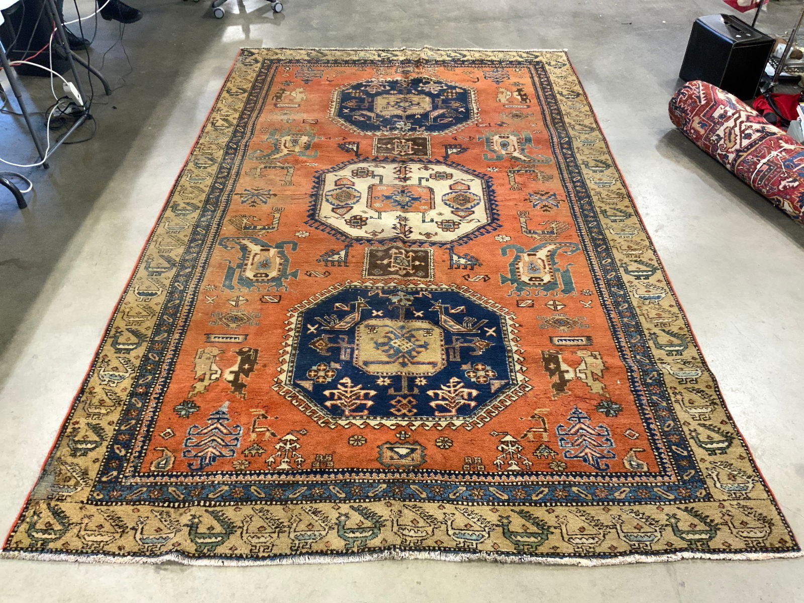 Antique Handmade Afghan Wool Area Rug Rm Sz (1 of 12)
