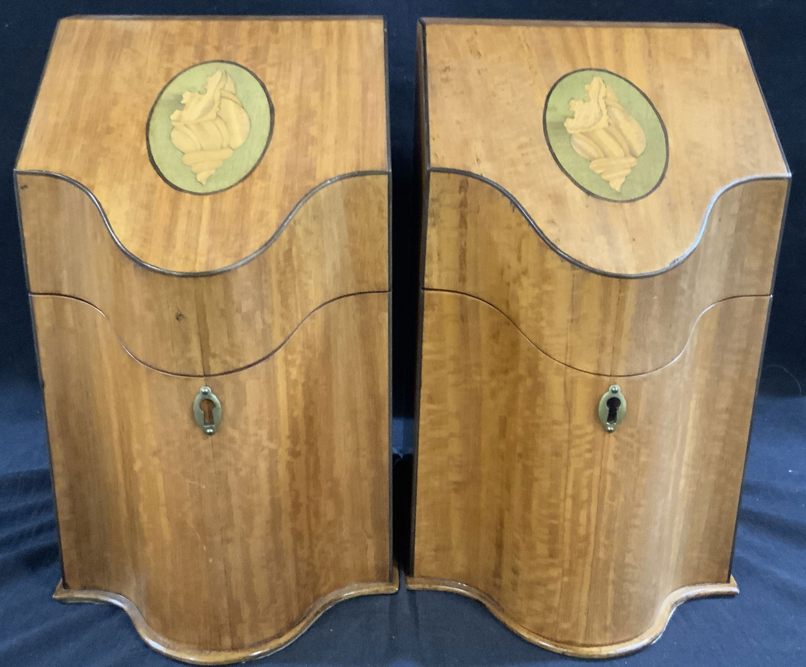 Pr Southampton Sea Shell Inlayed Vtg Knife Cases (1 of 10)