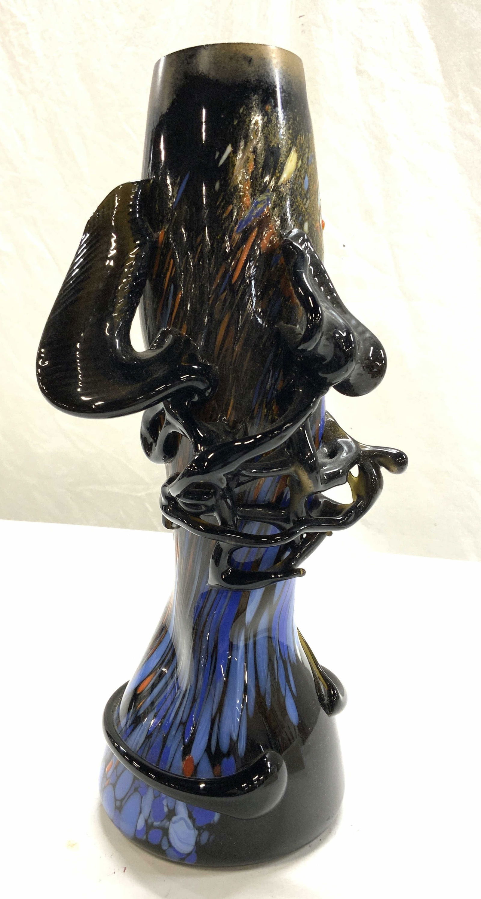 Mid Century Hand Blown Sculptural Art Glass Vase (1 of 8)