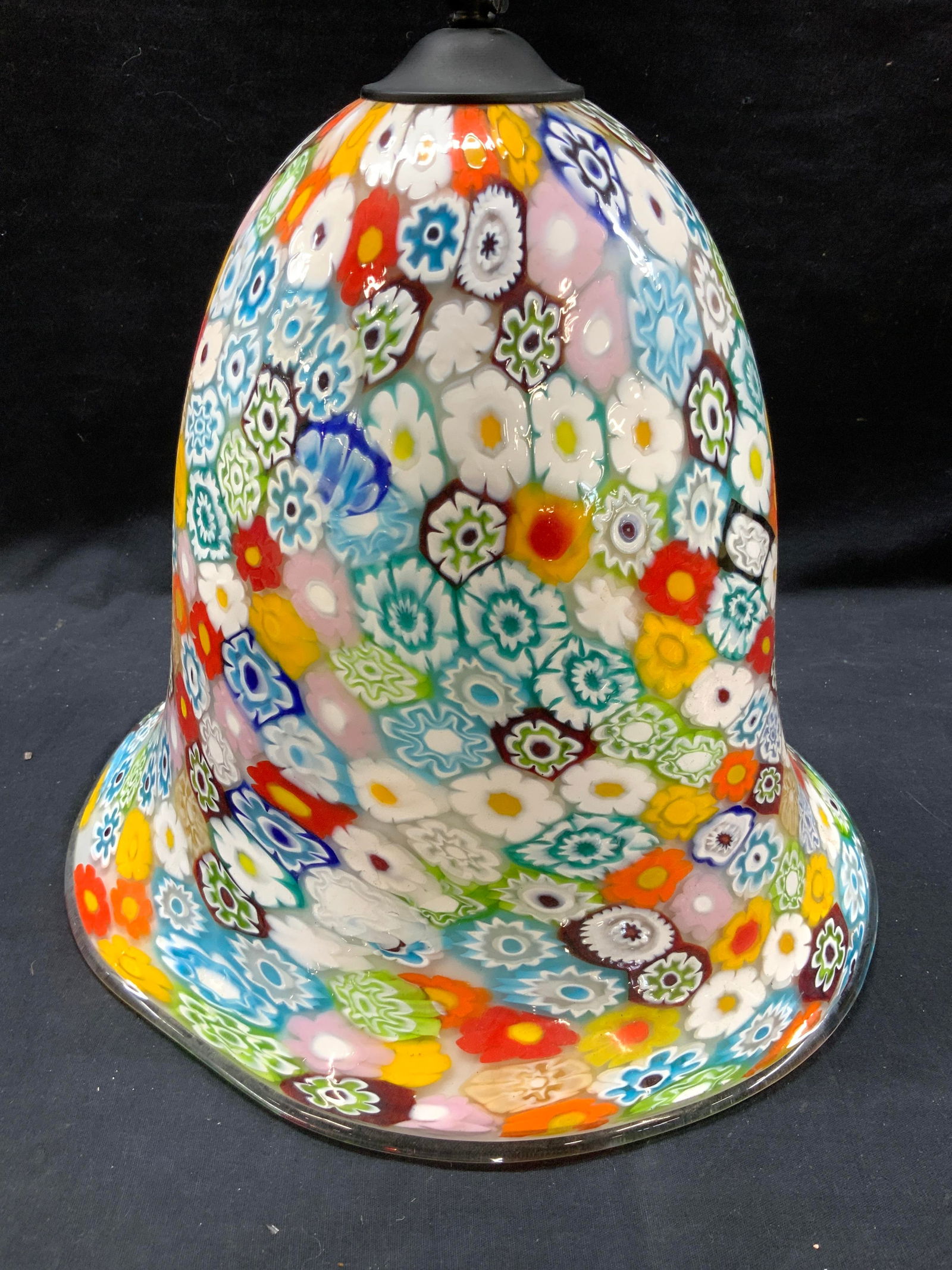 Murano Millefiori Art Glass Bell Hanging Lamp (1 of 8)