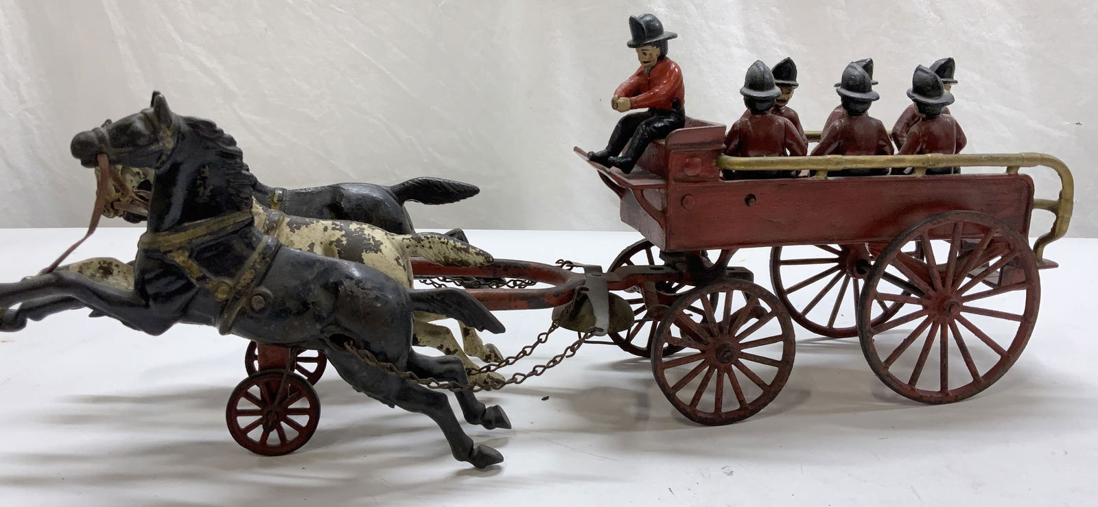 Antique Cast Iron Horse Drawn Fire Wagon (1 of 11)