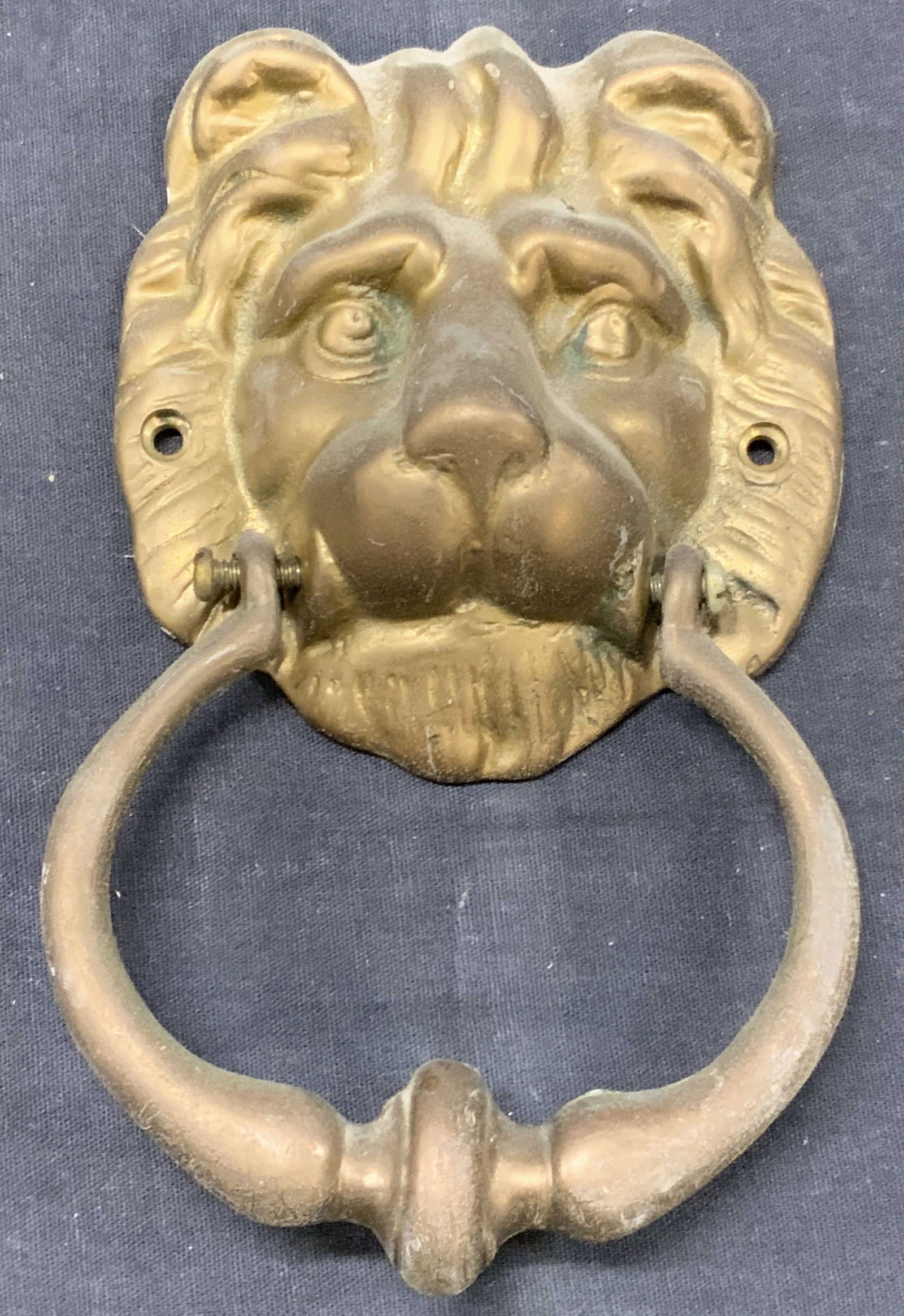 Vintage Cast Brass Lion Head Door Knocker (1 of 8)