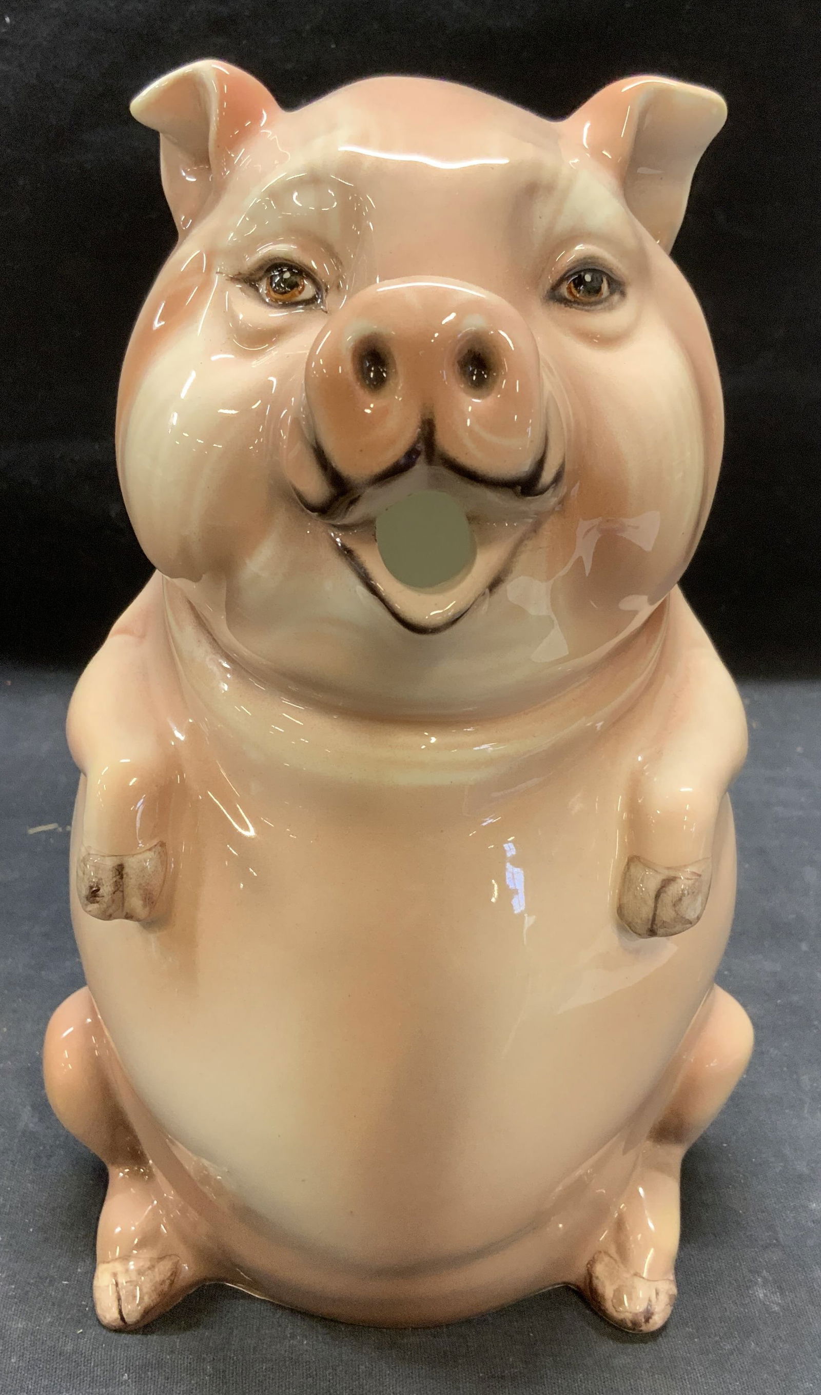 Vintage Majolica Ceramic Pig Pitcher, Italy (1 of 6)