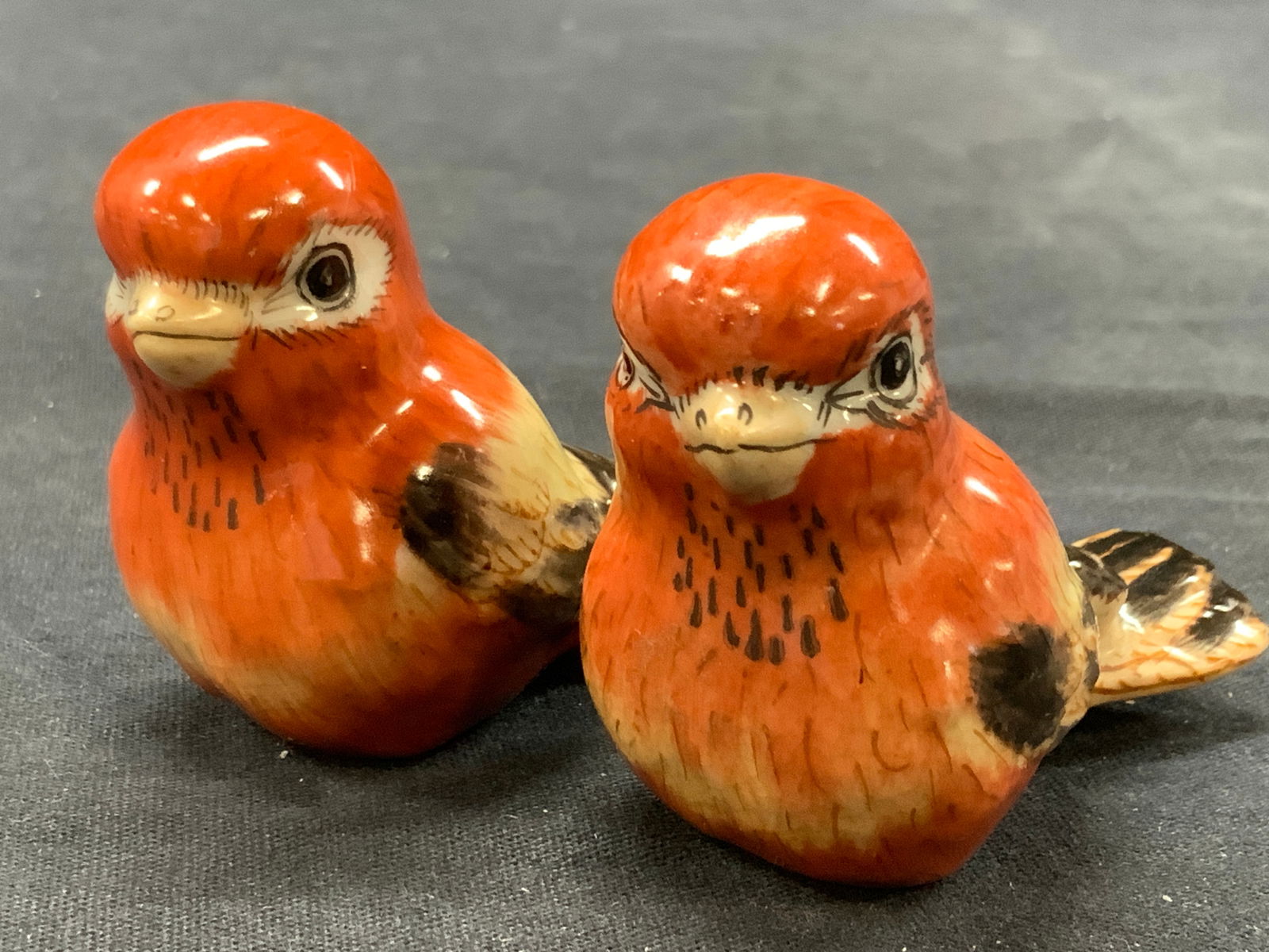 Pair Hand Painted Ceramic Bird Figurals (1 of 6)