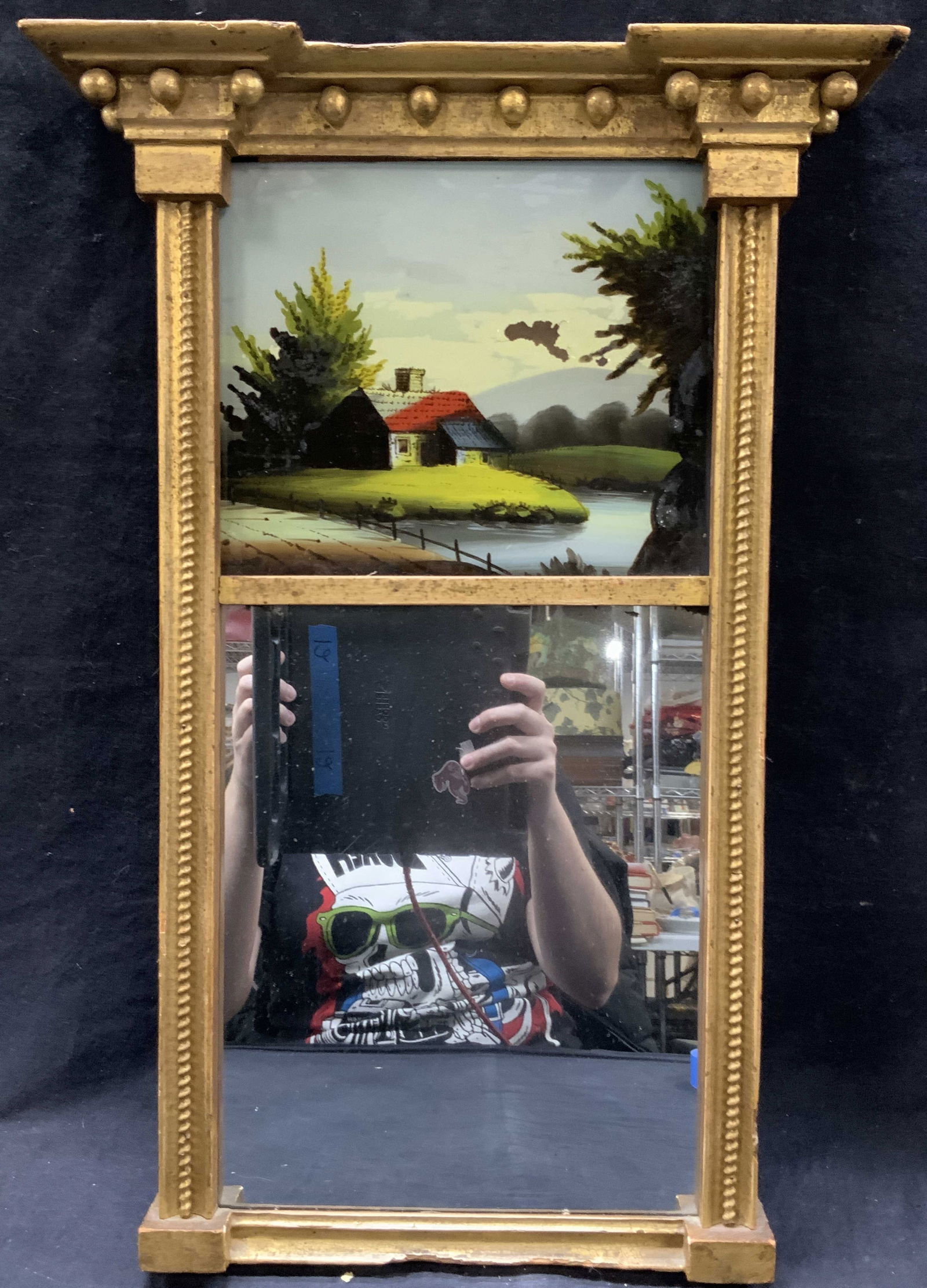 Reverse Glass Painting & Framed Wall Mirror (1 of 8)