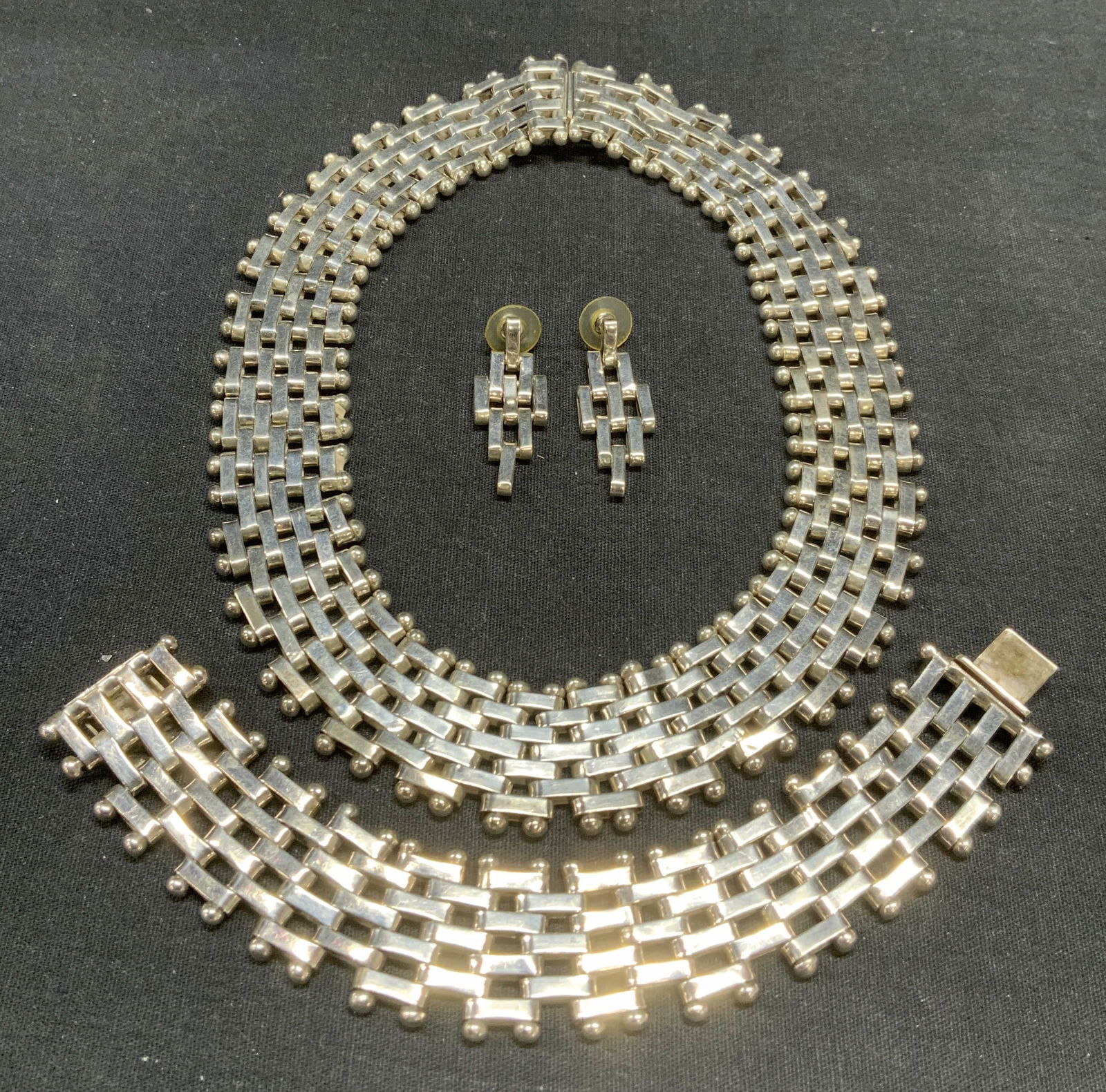 Set 3 Sterling Silver Chain Jewelry, Mexico 9+Ozt (1 of 9)