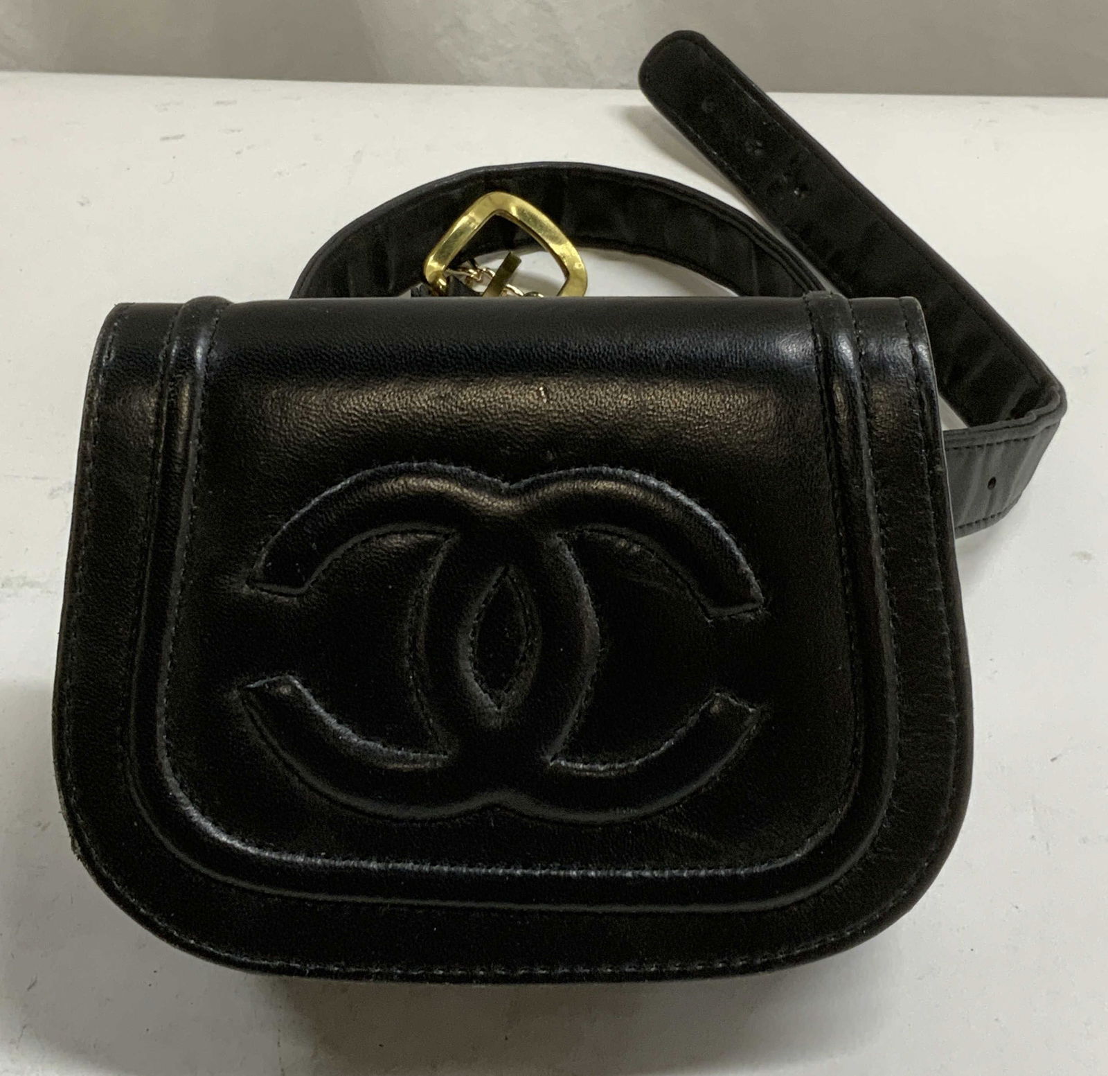 Chanel Style Black Leather CC Belt Bag (1 of 7)