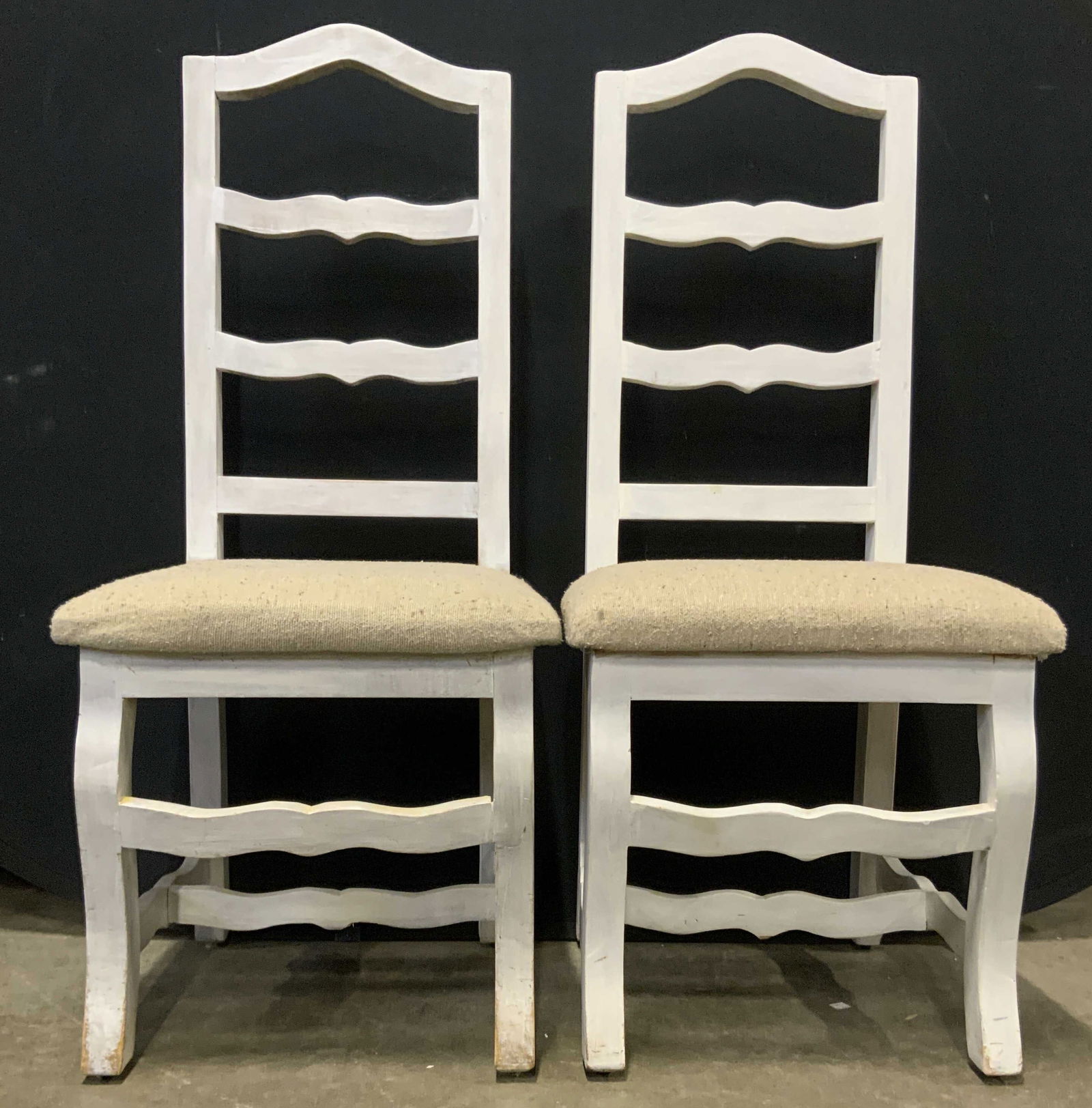 Pr Vintage Wood Upholstered Side Chairs, Mexico (1 of 13)