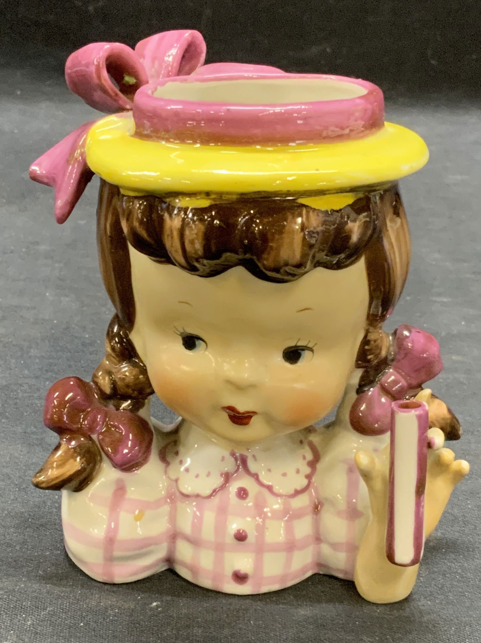 Vintage Trademarked Head of Girl Ceramic Vase (1 of 6)