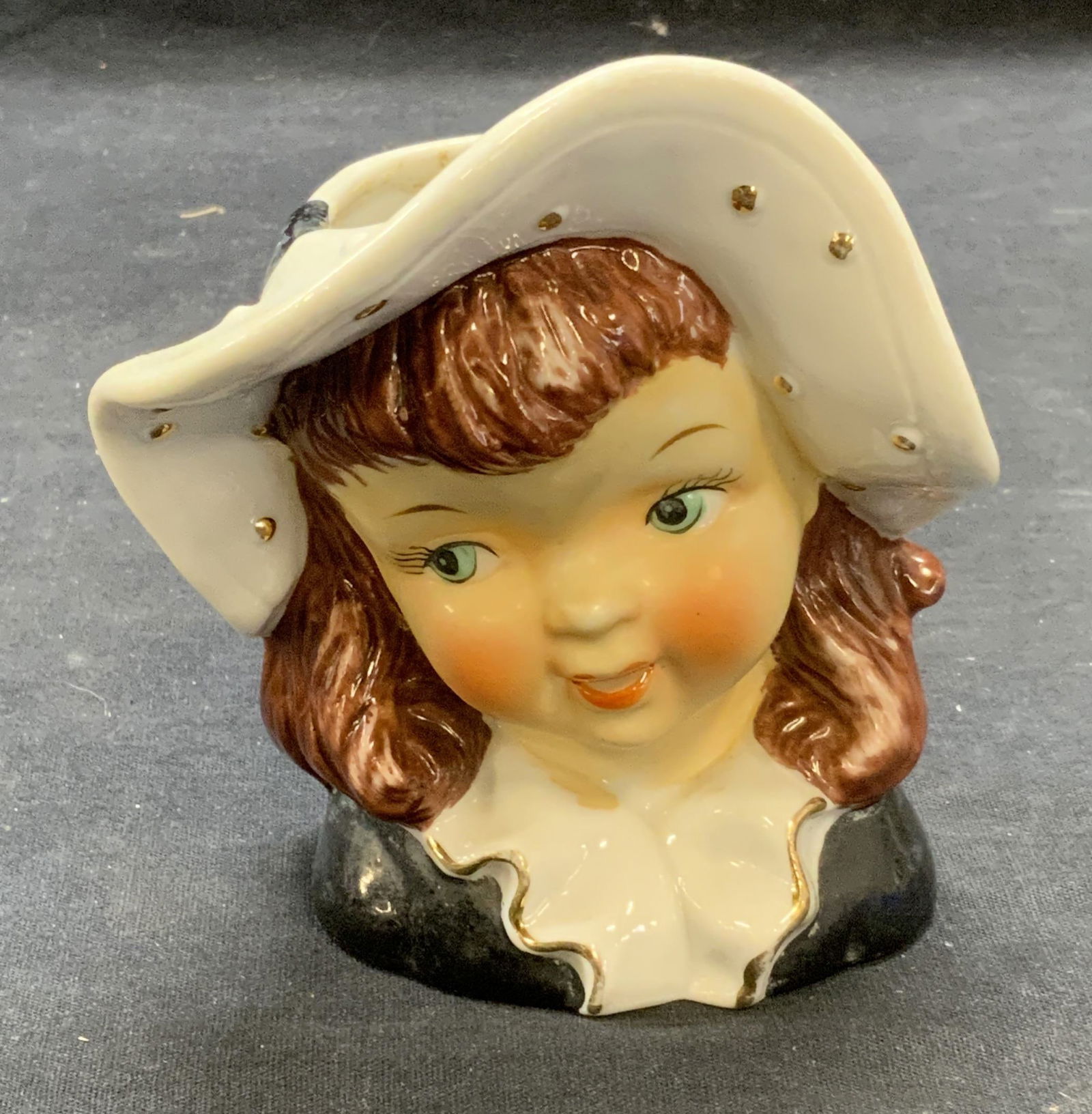 Vintage Signed Head of Girl Ceramic Vase (1 of 6)