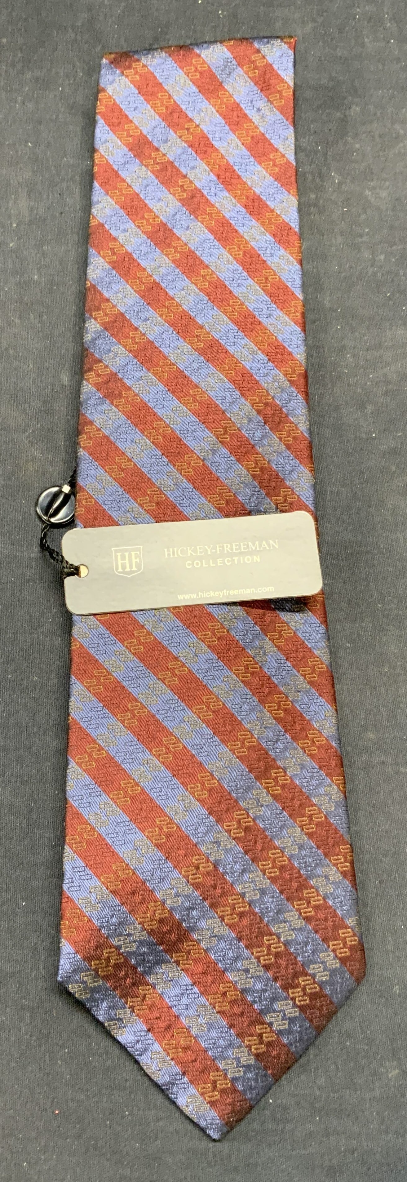 Hickey Freeman Blue & Red Striped Silk Tie NWT USA (1 of 6)
