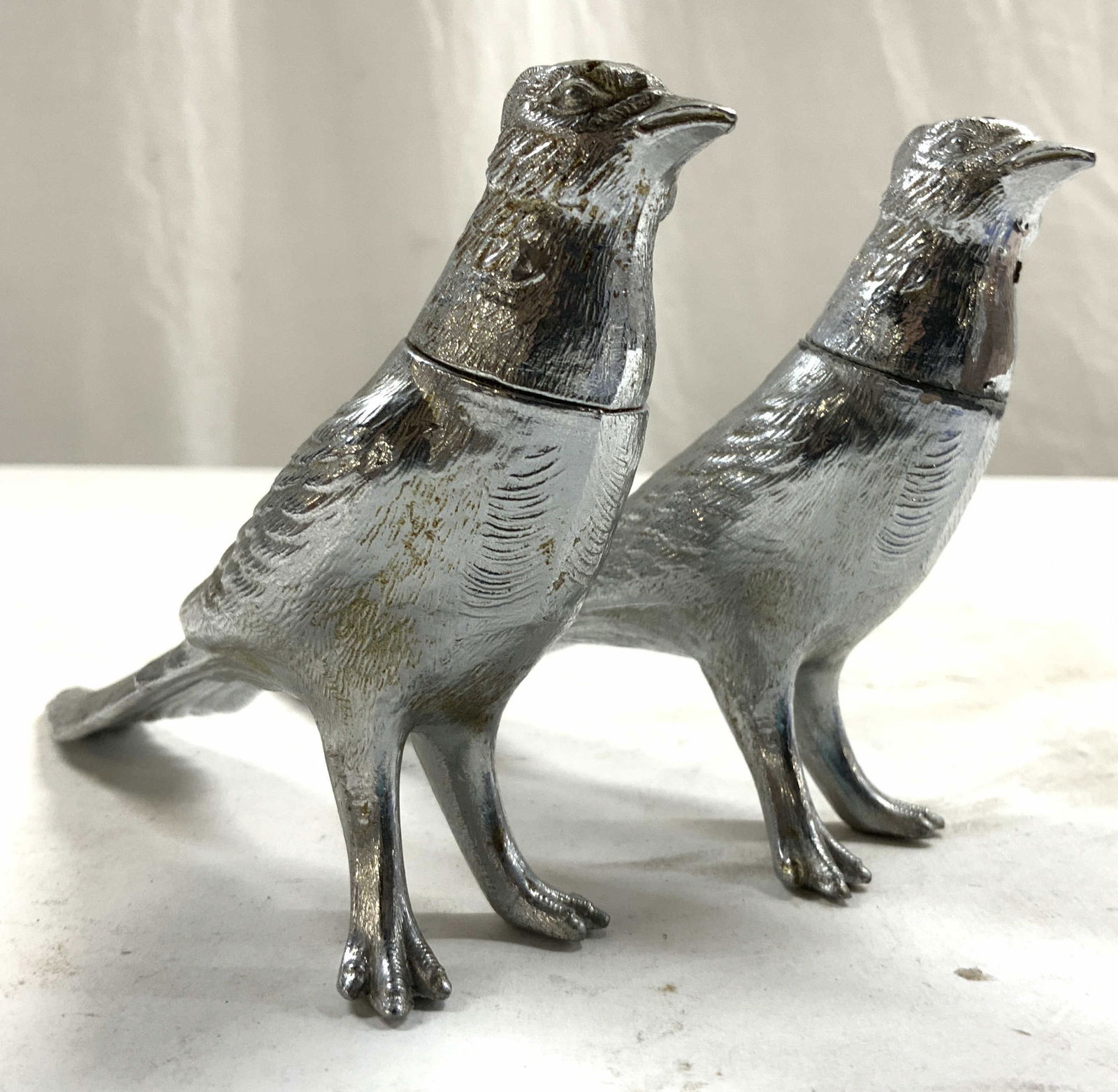 Vintage Pewter Pheasant Salt & Pepper Shakers (1 of 6)