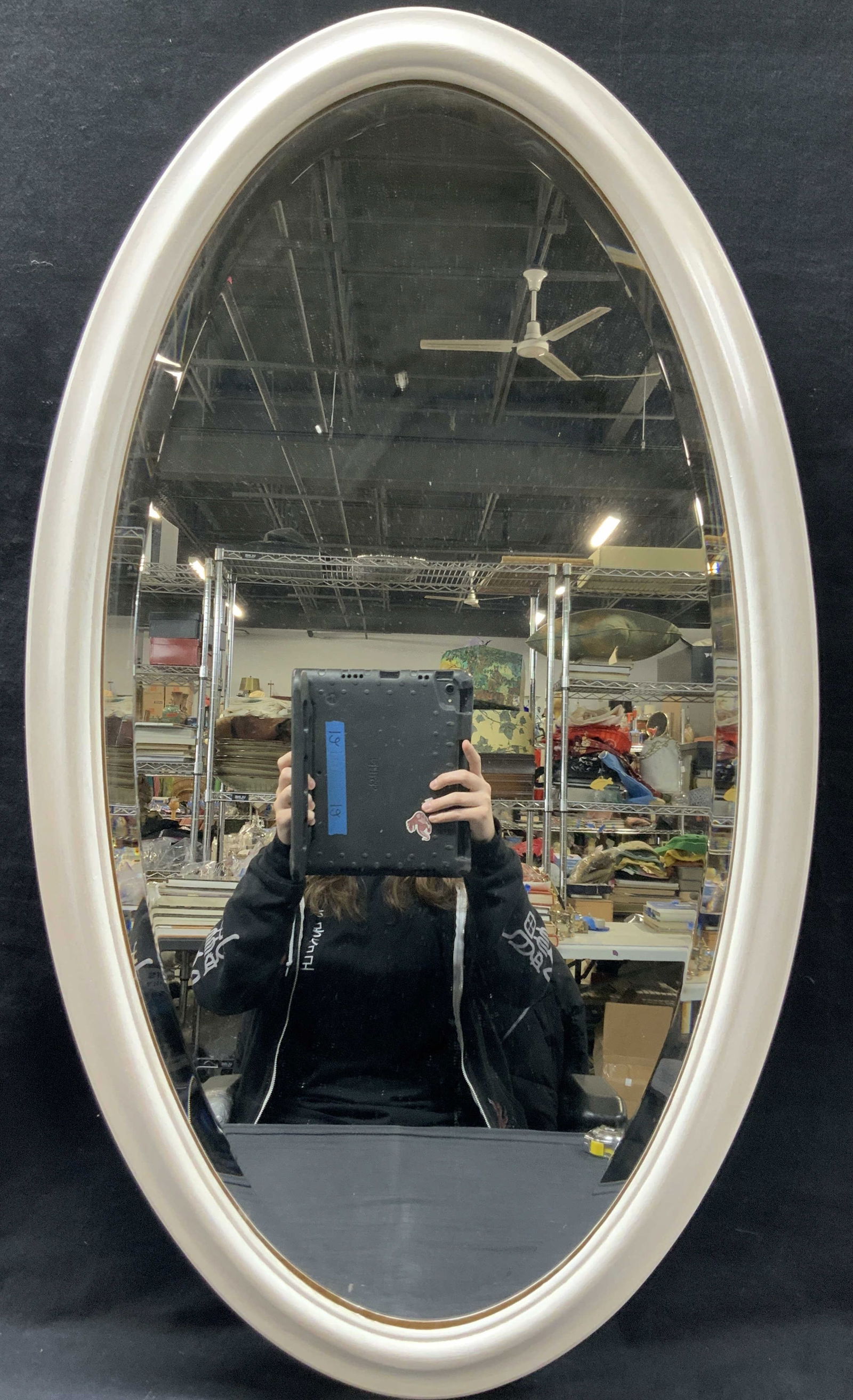 Wooden Framed Beveled Glass Wall Mirror 35in (1 of 7)