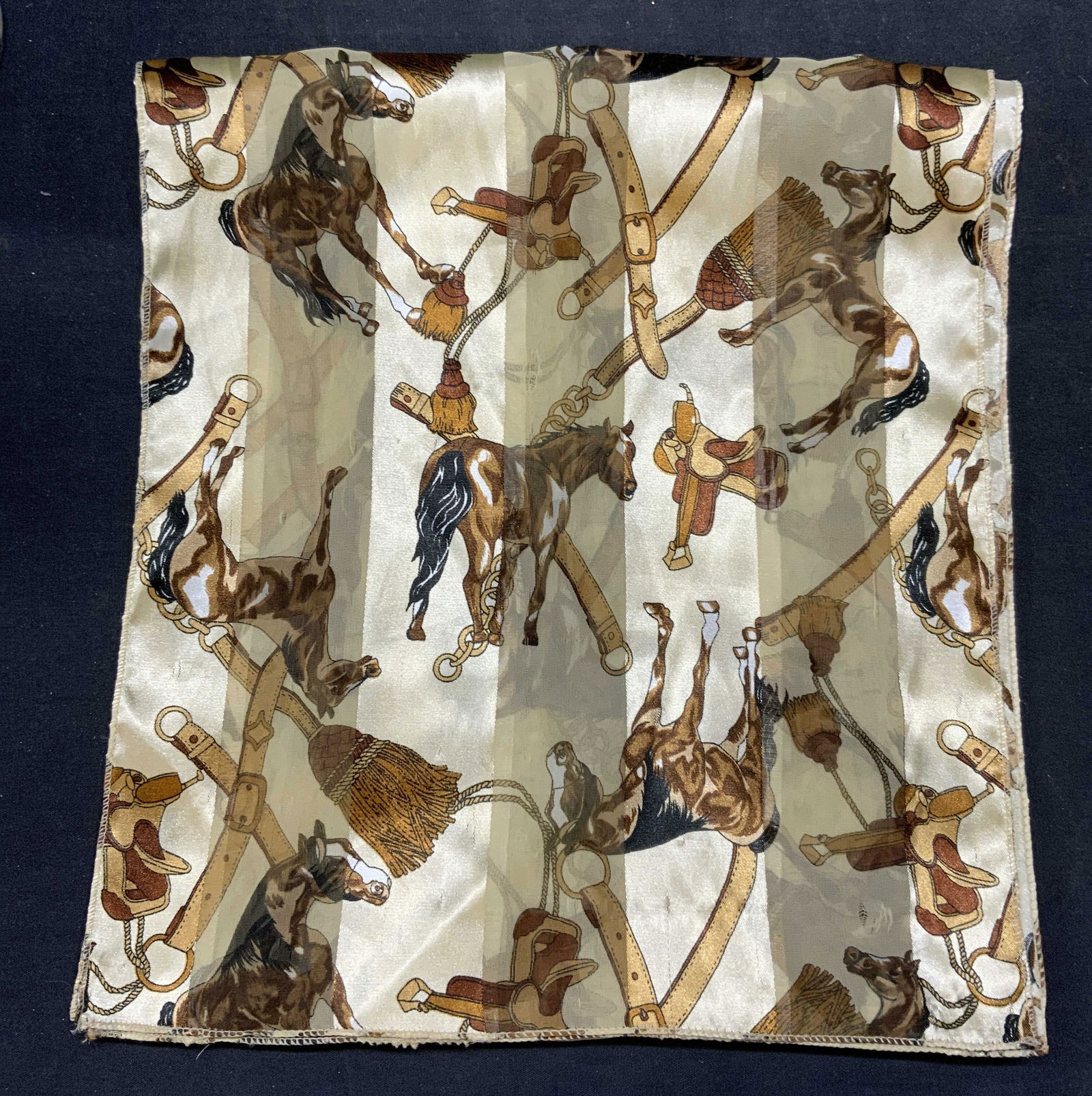 Tan Equestrian Horse Print Scarf (1 of 6)