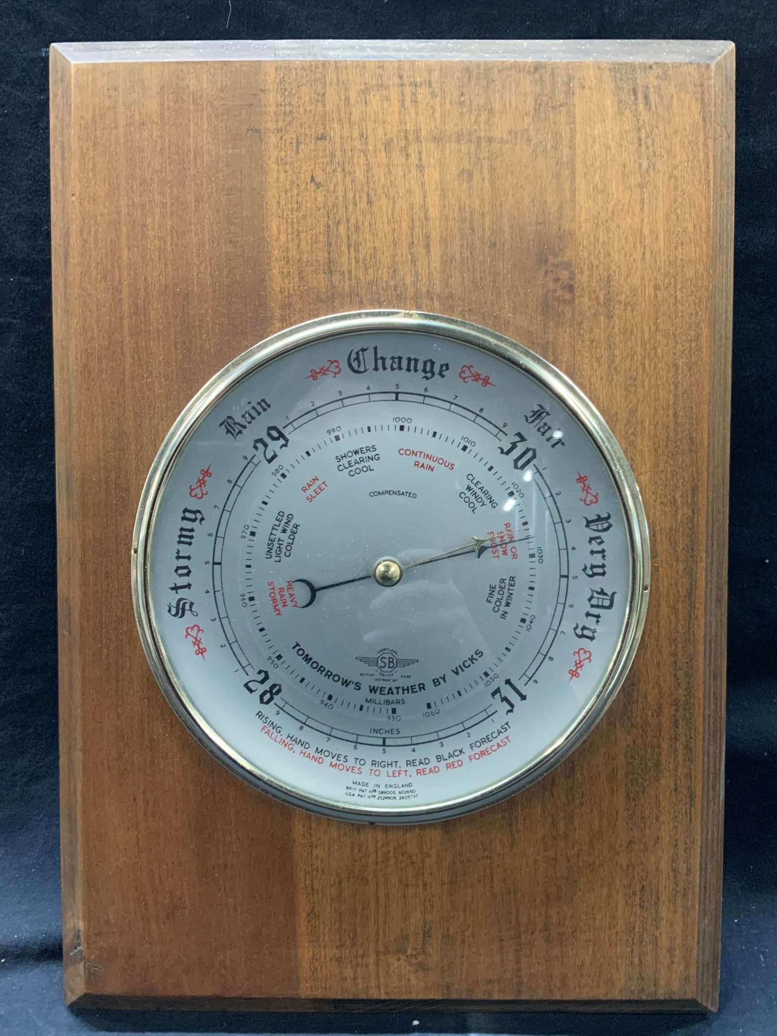 Antique Shortland Wooden Thermometer, England (1 of 8)