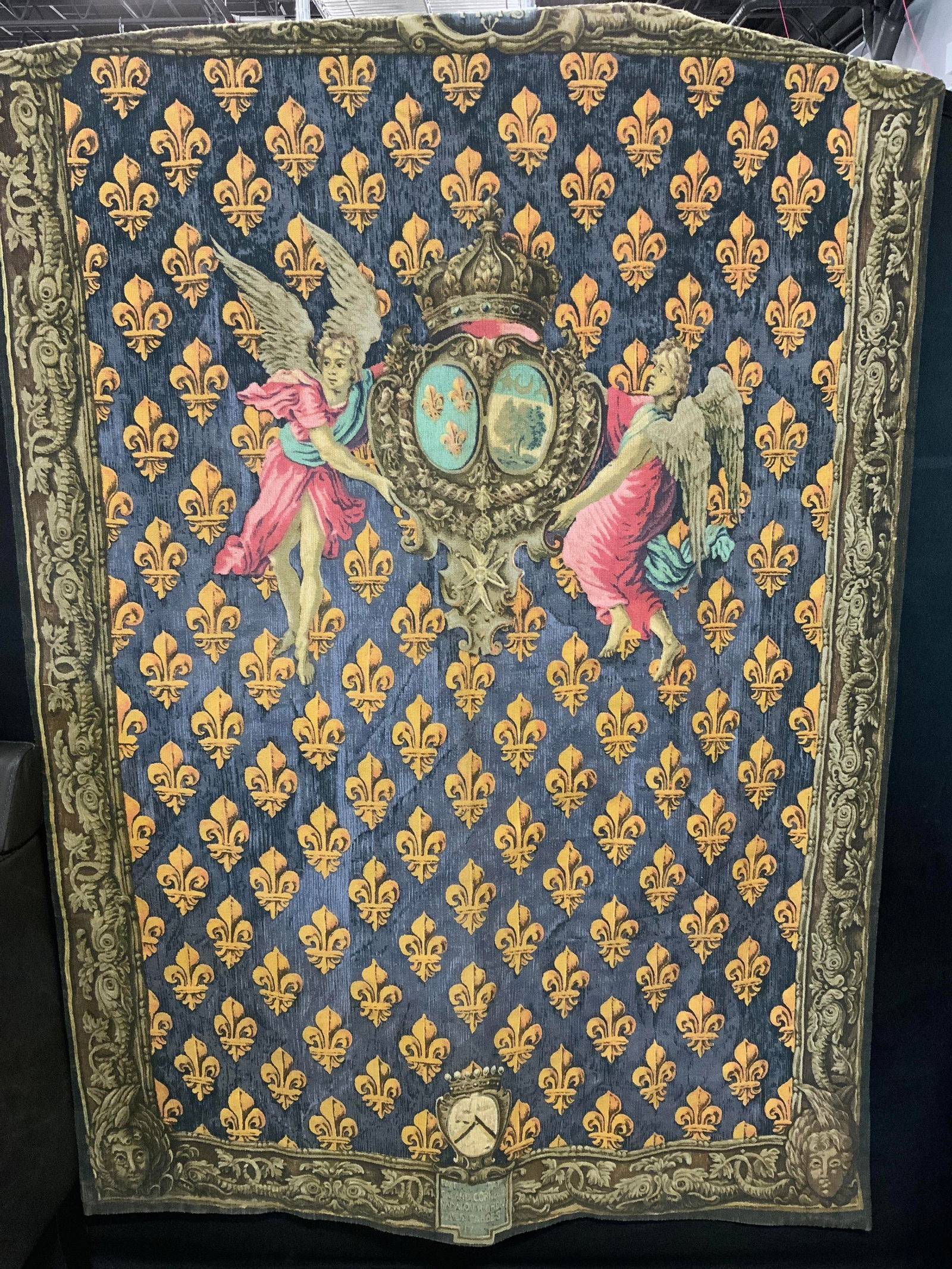 Fleur de Lis French Cotton Tapestry, Louvre Repro (1 of 10)