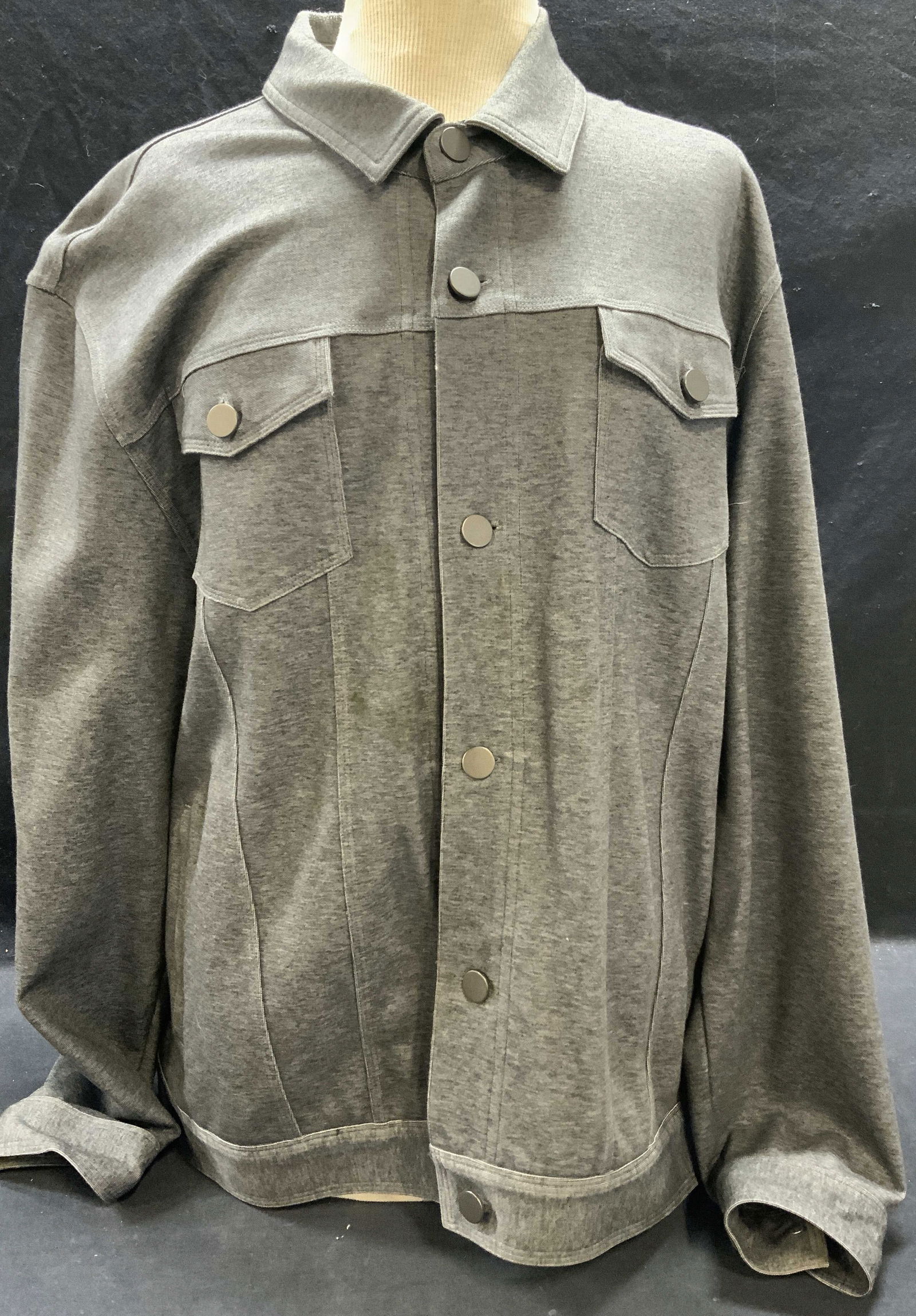 RAFFI Gray Knit Cotton Blend Jacket (1 of 7)