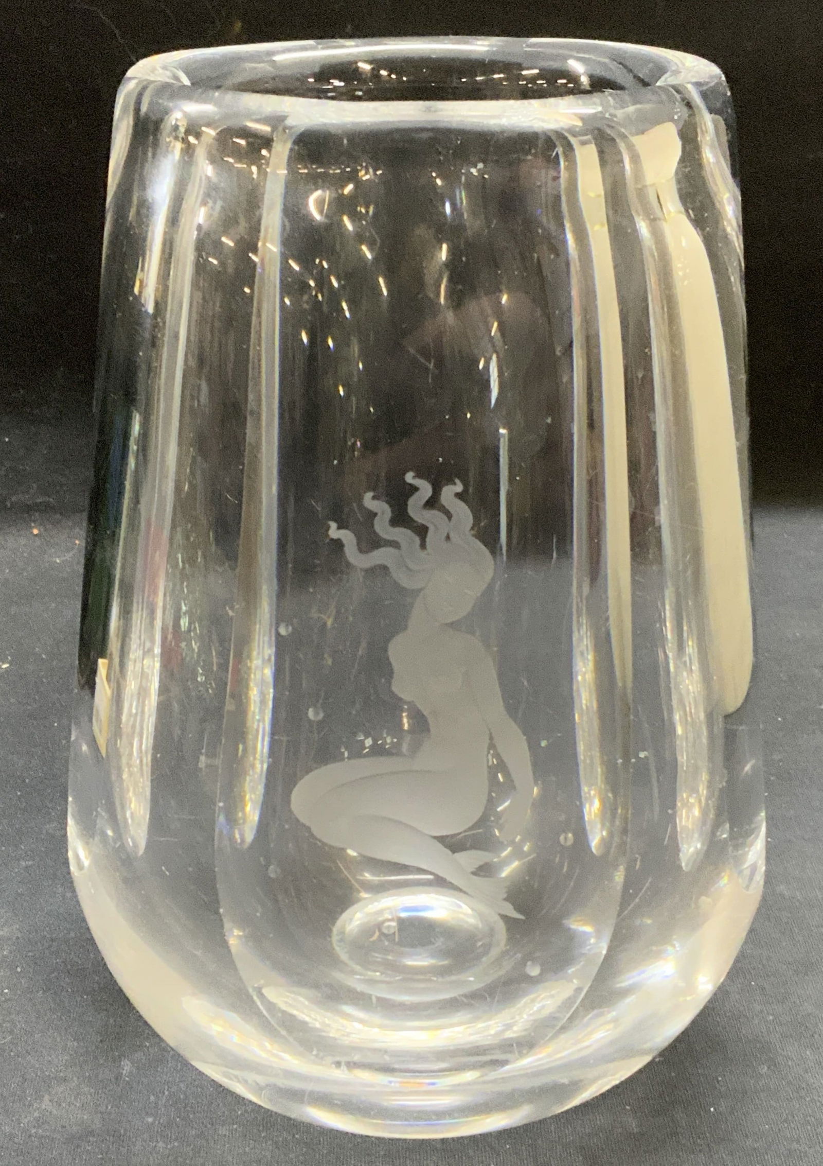 ORREFORS Crystal Mermaid Vase (1 of 6)