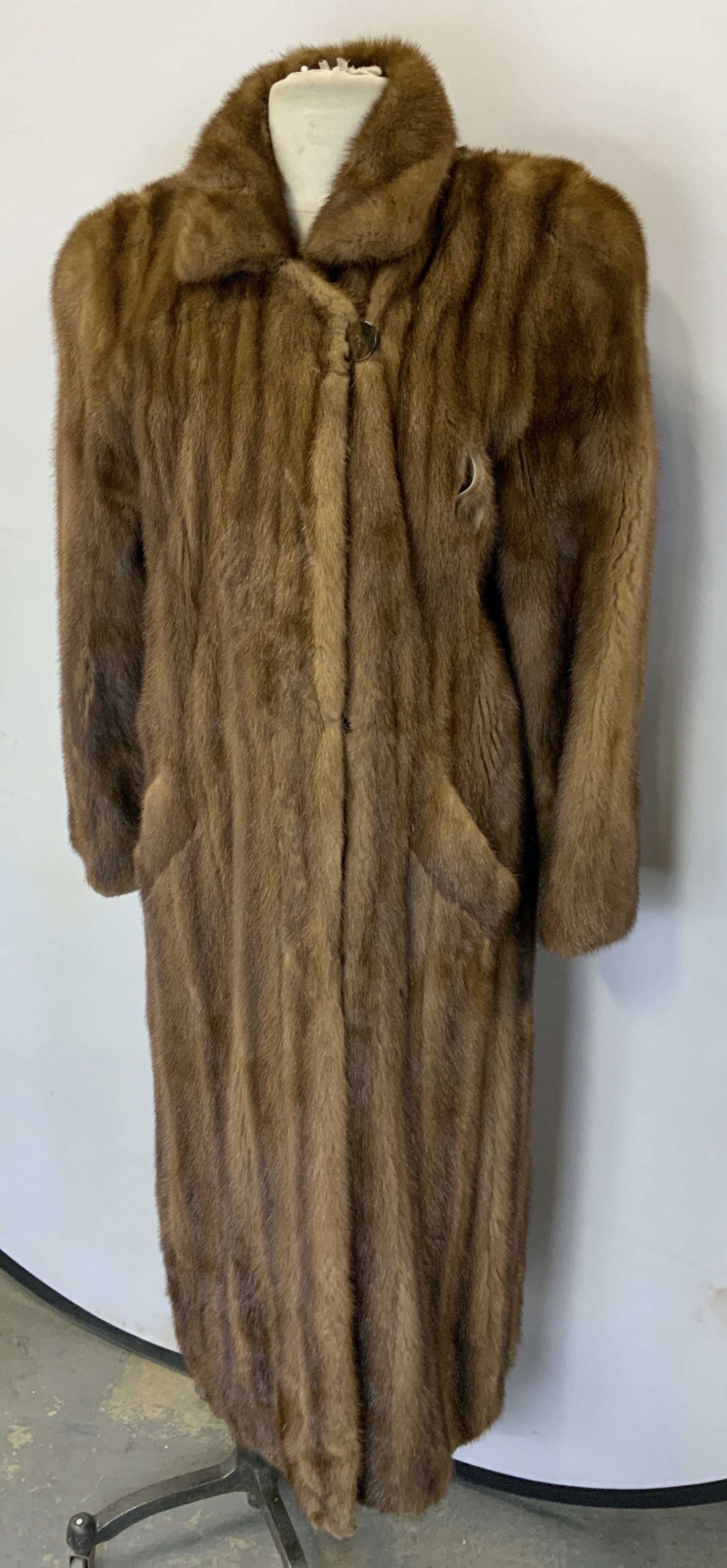 Vintage Goldin Feldman Full Length Brown Mink Coat (1 of 10)