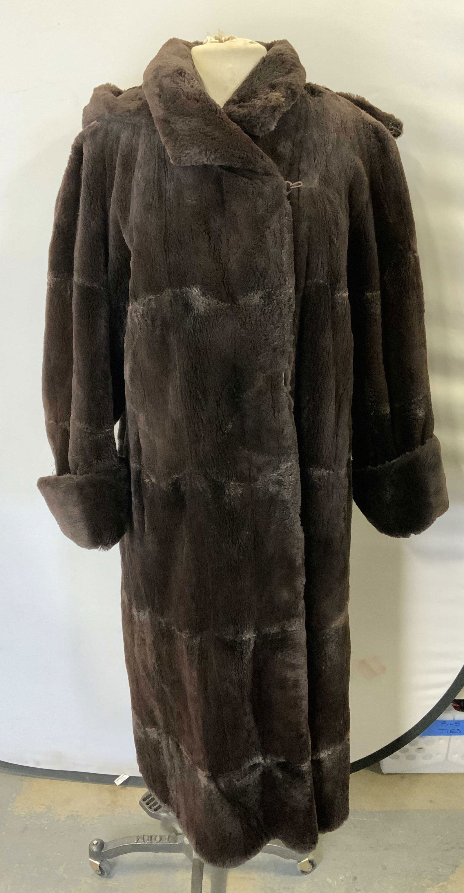 Vintage Full Length Brown Sheared Fur Coat (1 of 8)