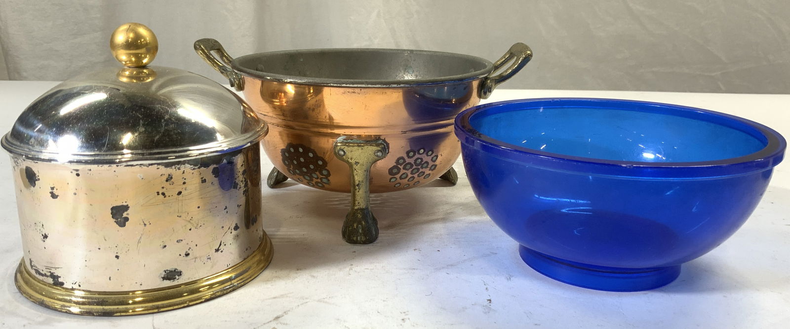 3 Tableware German Silver Pl Bowl Copper Colander+ (1 of 6)