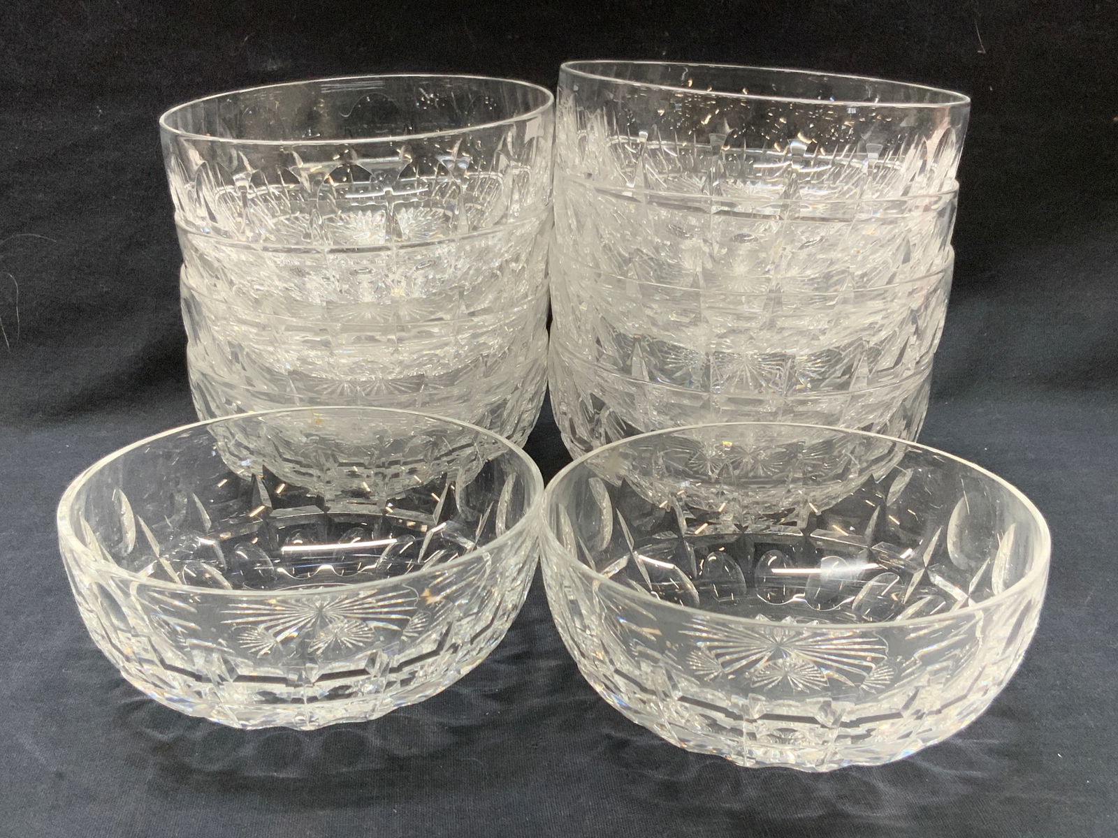 Set 10 Stuart England Cut Crystal Bowls (1 of 6)