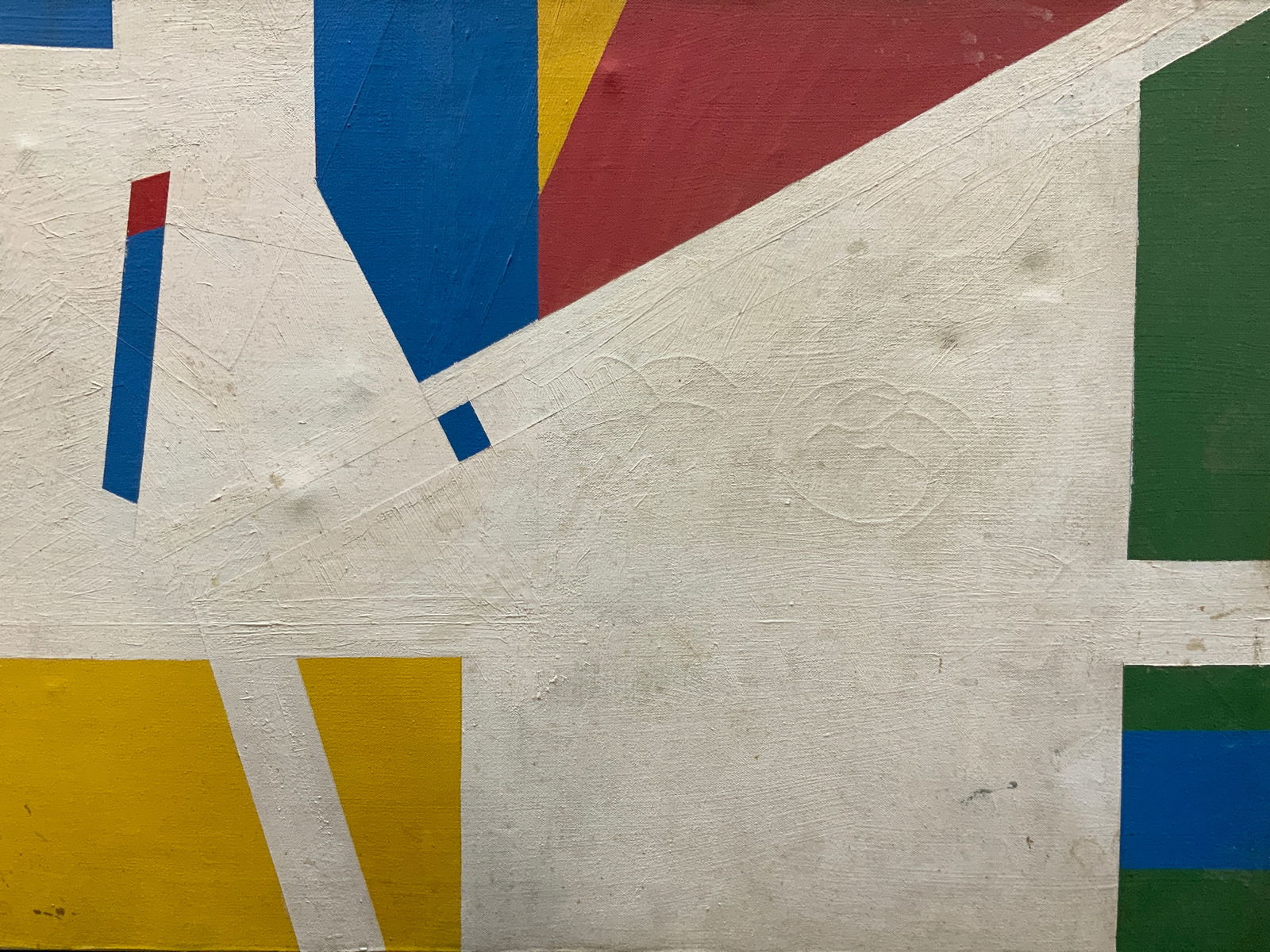 Vintage Modern Style Color Block Oil Painting (1 of 9)