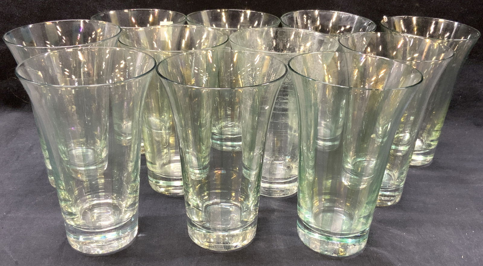 Set 11 Hand Made Striped Glasses, Poland (1 of 6)