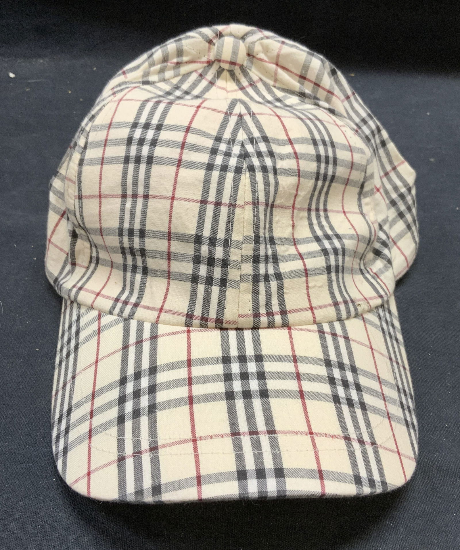 Nova Check Cotton Cream/Red/Black Plaid Hat (1 of 6)