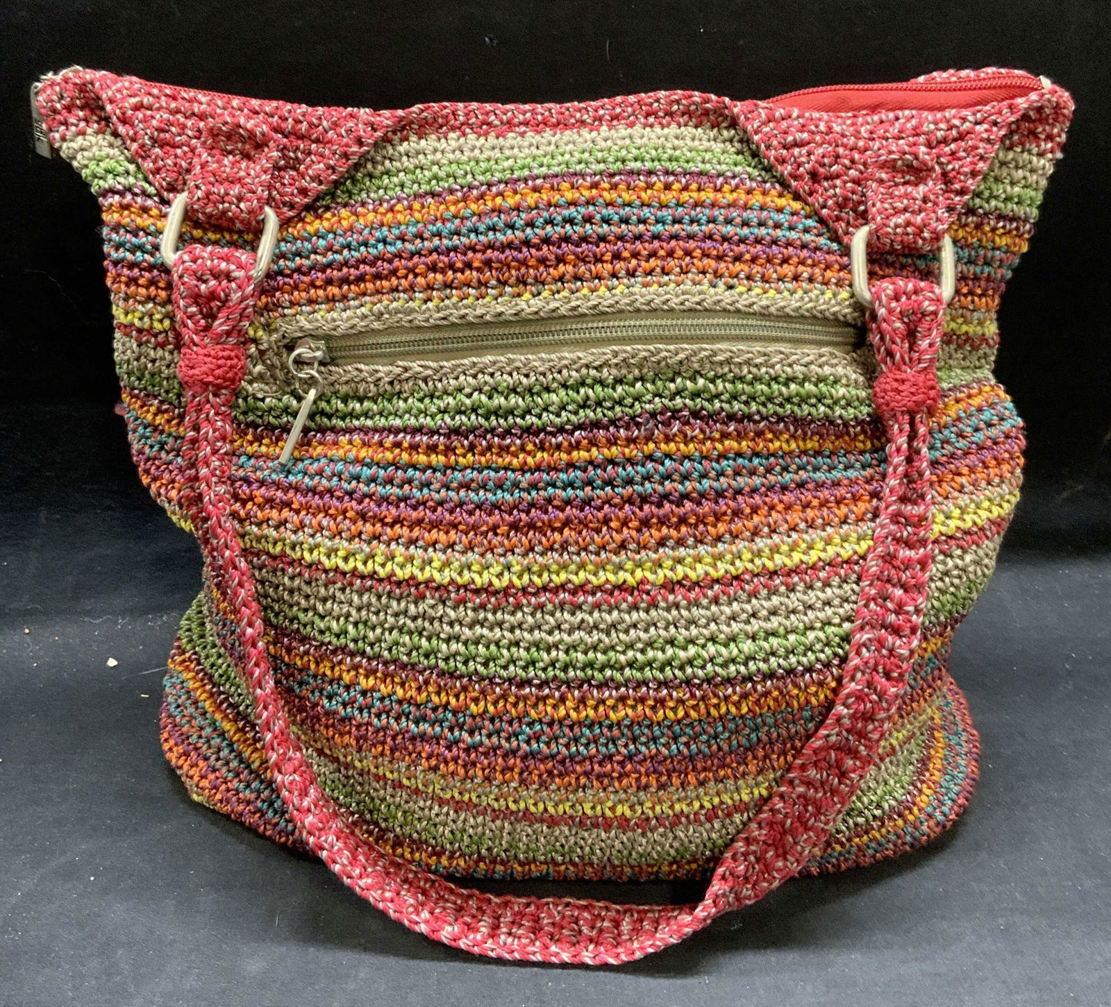 The Sak Red Multi Color Knit Woven Handbag (1 of 6)