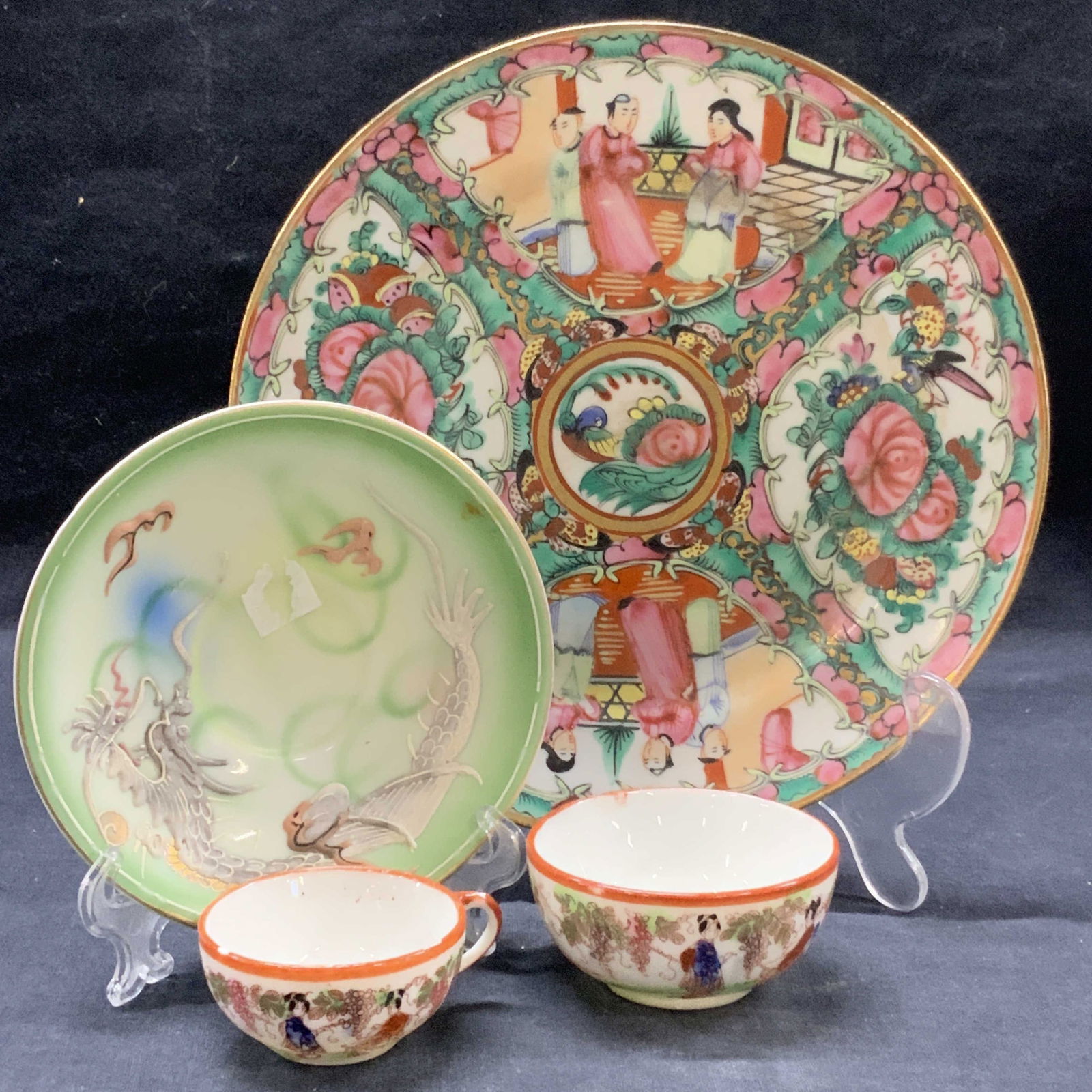 4 Hand Painted Asian Porcelain Dishware (1 of 13)